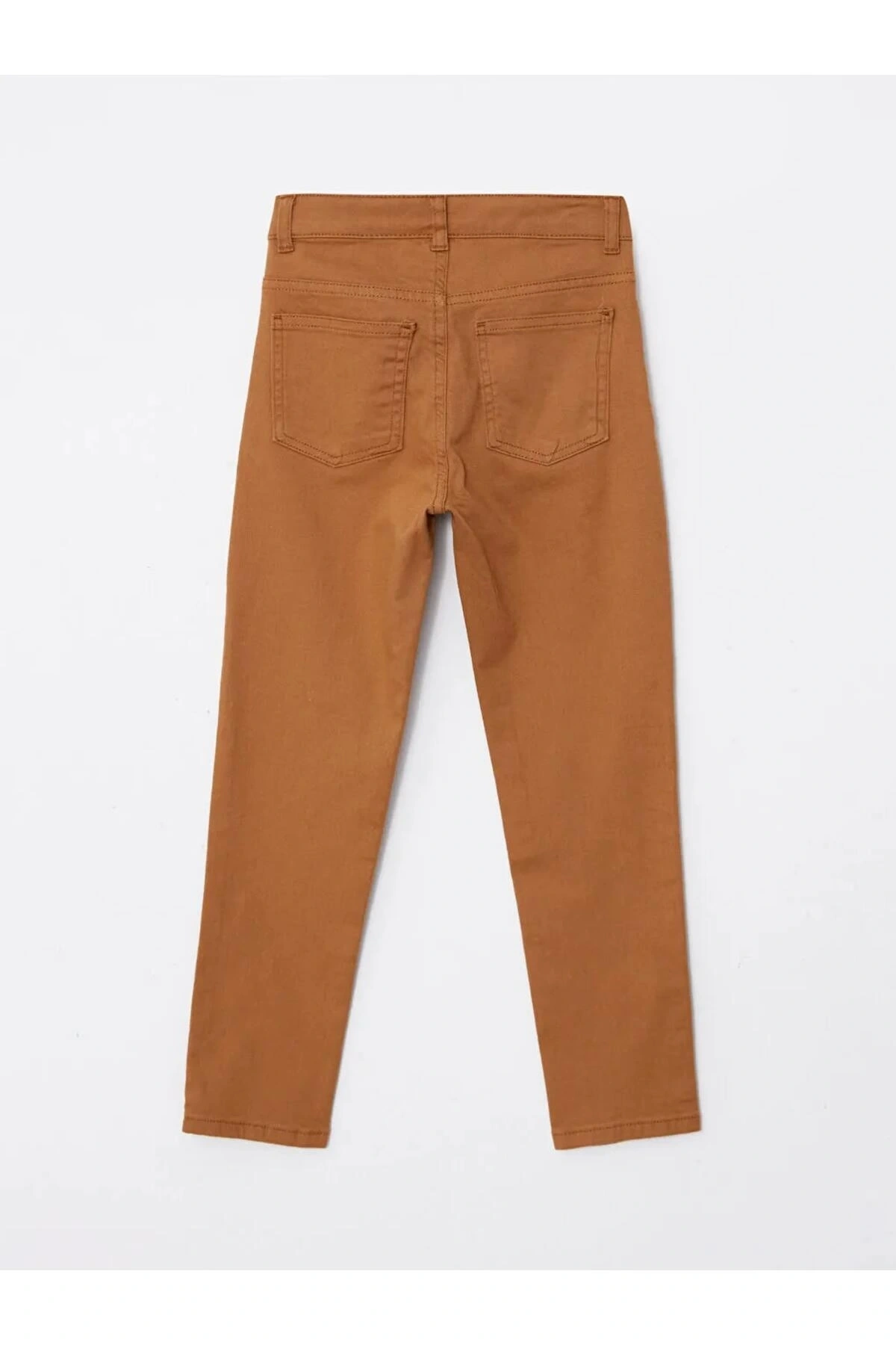 LCW Kids Kahverengi Super Skinny Fit Basic Gabardin Erkek Çocuk Pantolon
