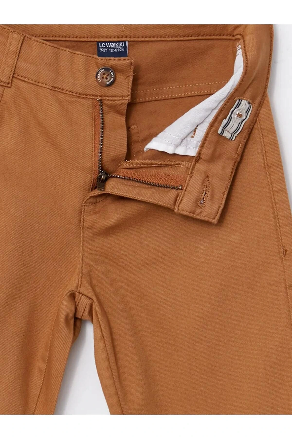 LCW Kids Kahverengi Super Skinny Fit Basic Gabardin Erkek Çocuk Pantolon