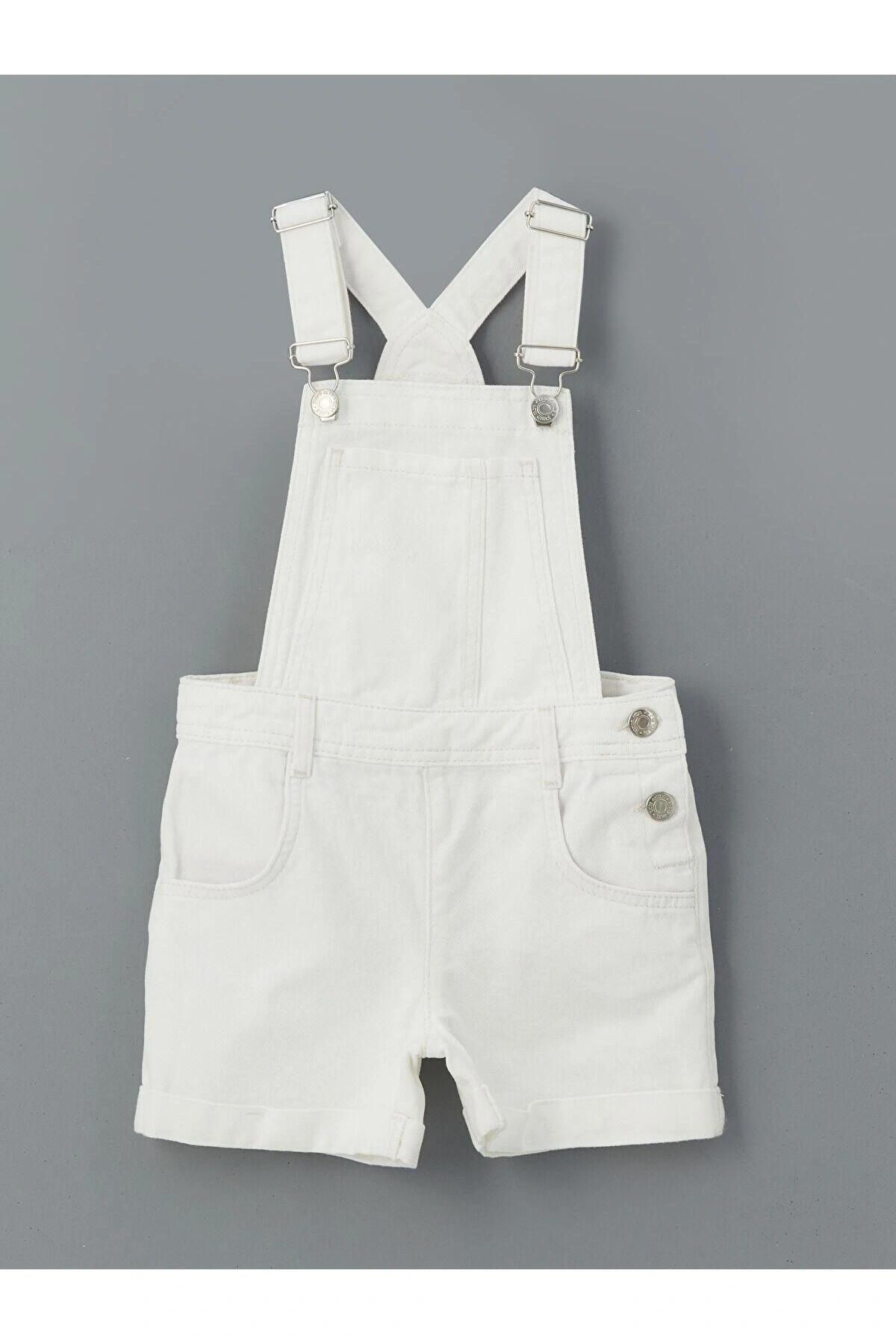 LCW Kids Kare Yaka Kız Çocuk Jean Salopet