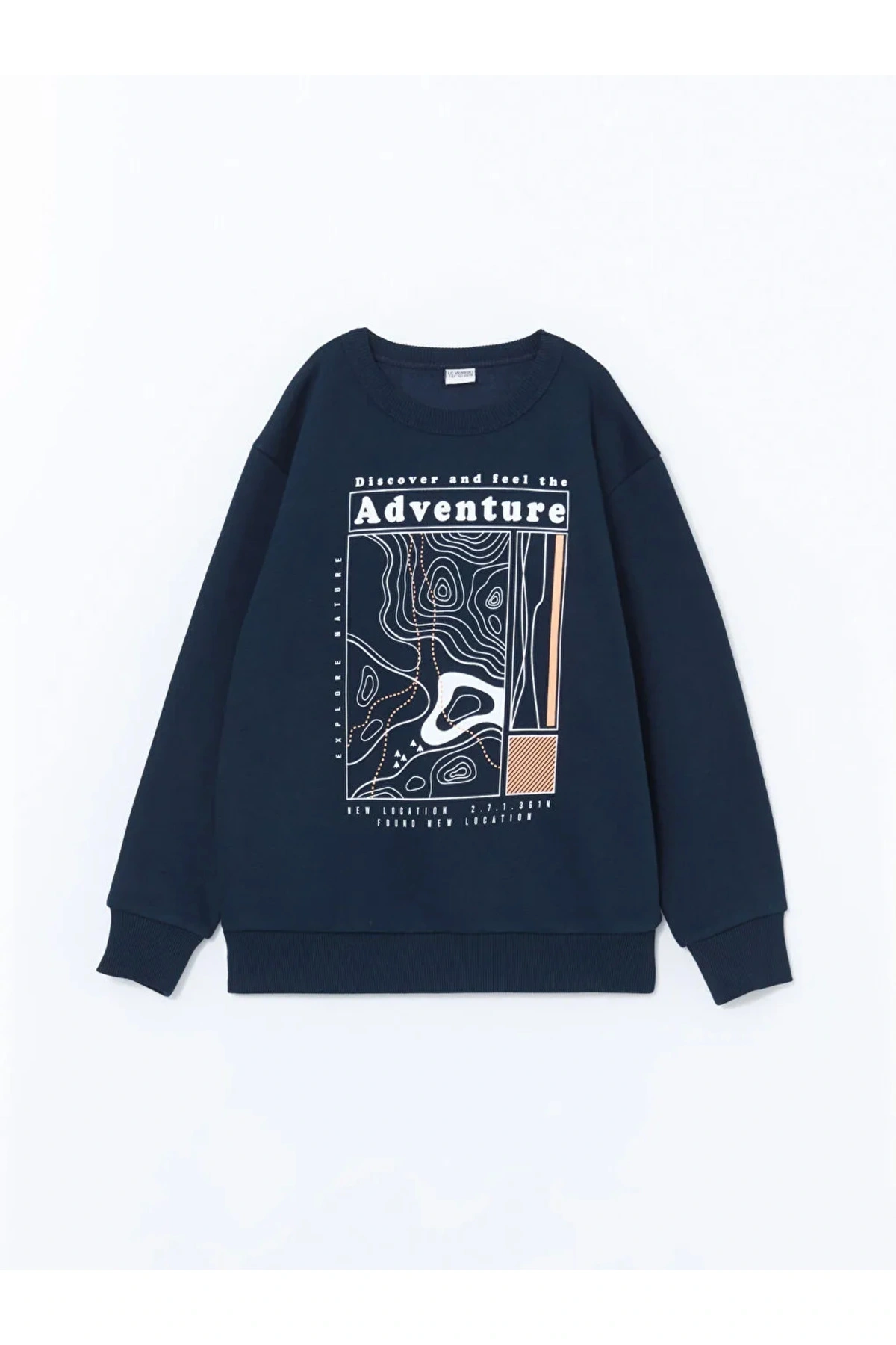 LCW Kids Lacivert Bisiklet Yaka Erkek Çocuk Sweatshirt