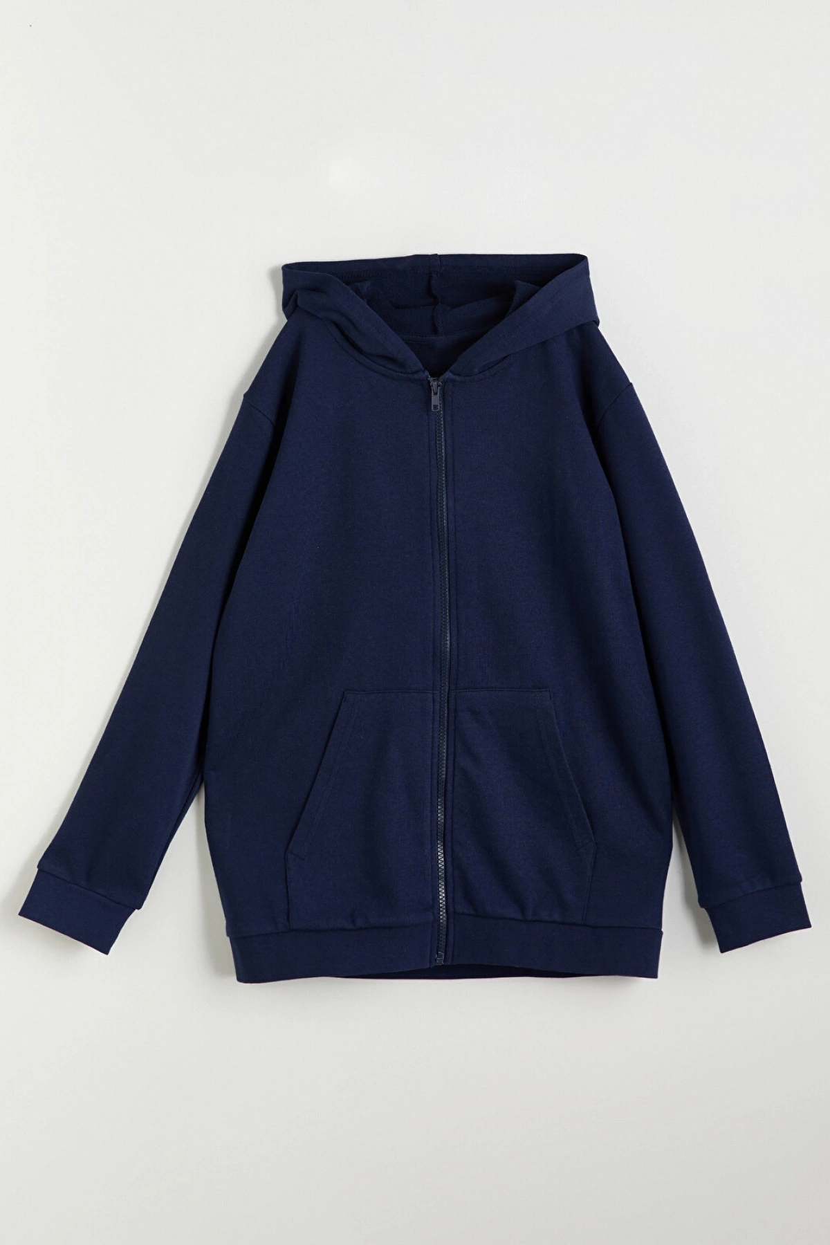 LCW Kids Lacivert Kapüşonlu Erkek Çocuk Fermuarlı Sweatshirt