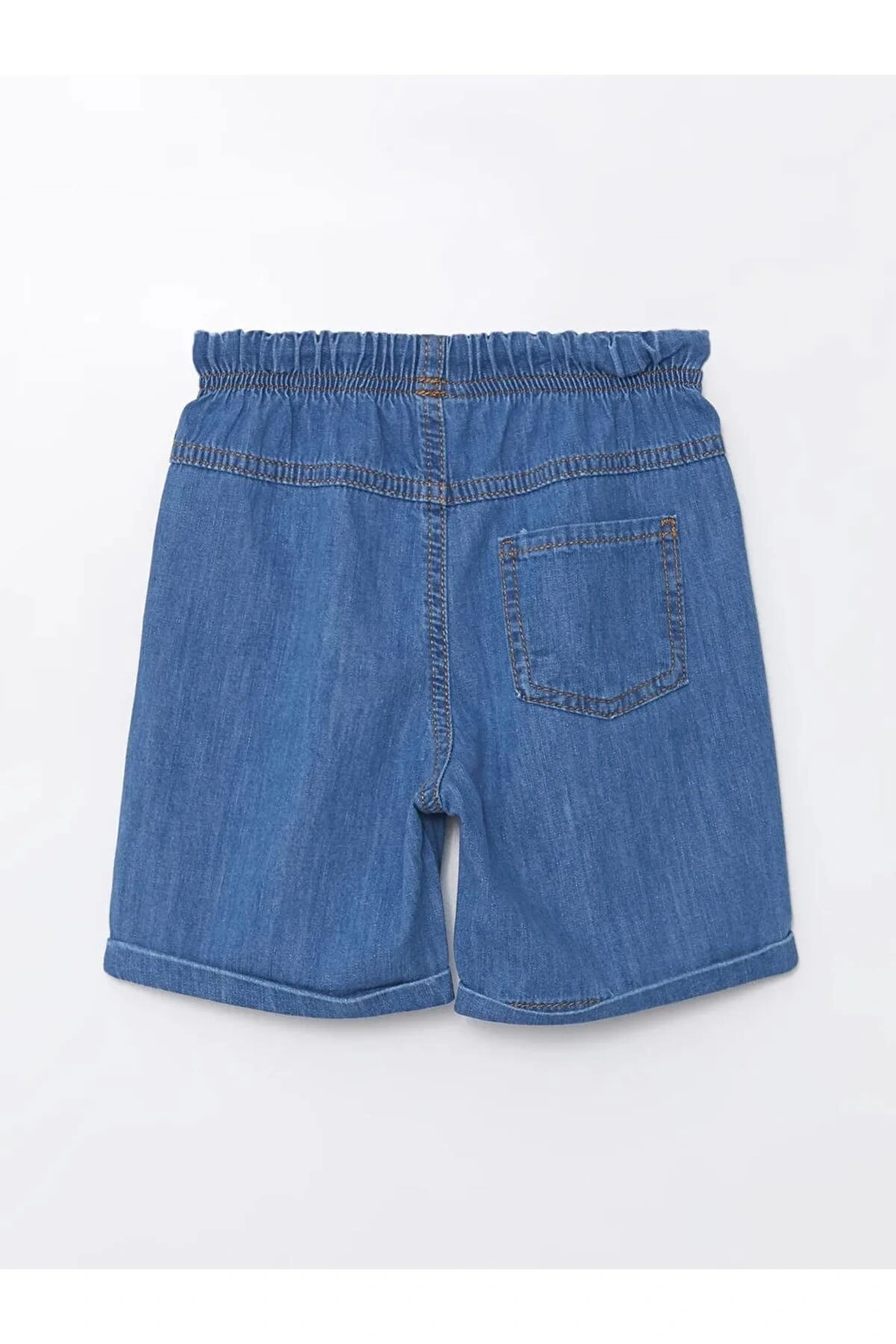 LCW Kids Mavi Beli Lastikli Baskılı Erkek Bebek Jean Şort
