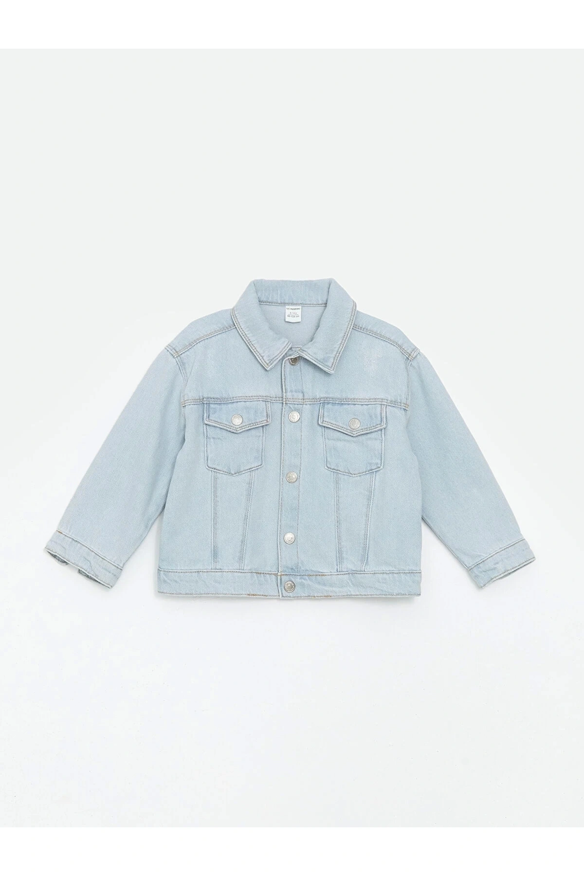 Lcw Kids Mavi Gömlek Yaka Basic Kız Çocuk Jean Ceket
