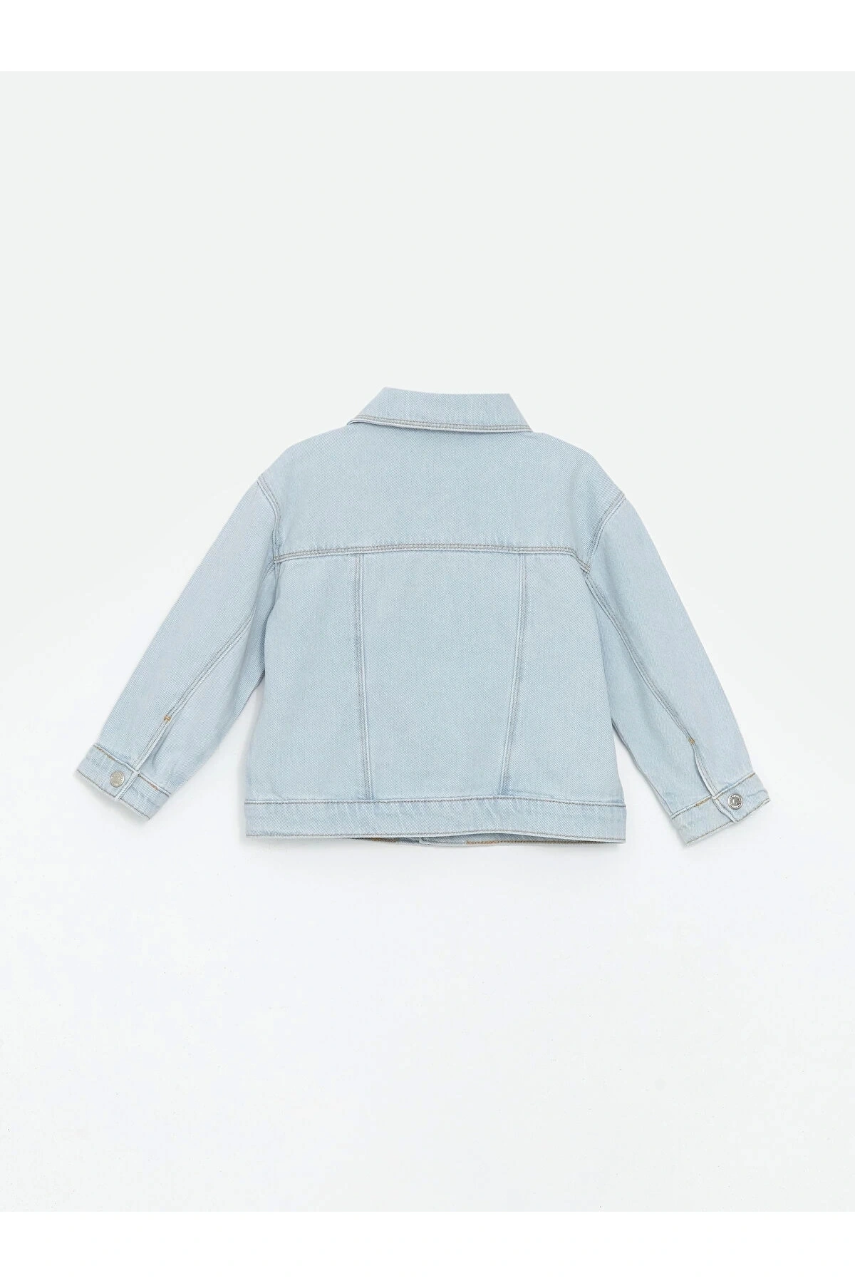 Lcw Kids Mavi Gömlek Yaka Basic Kız Çocuk Jean Ceket