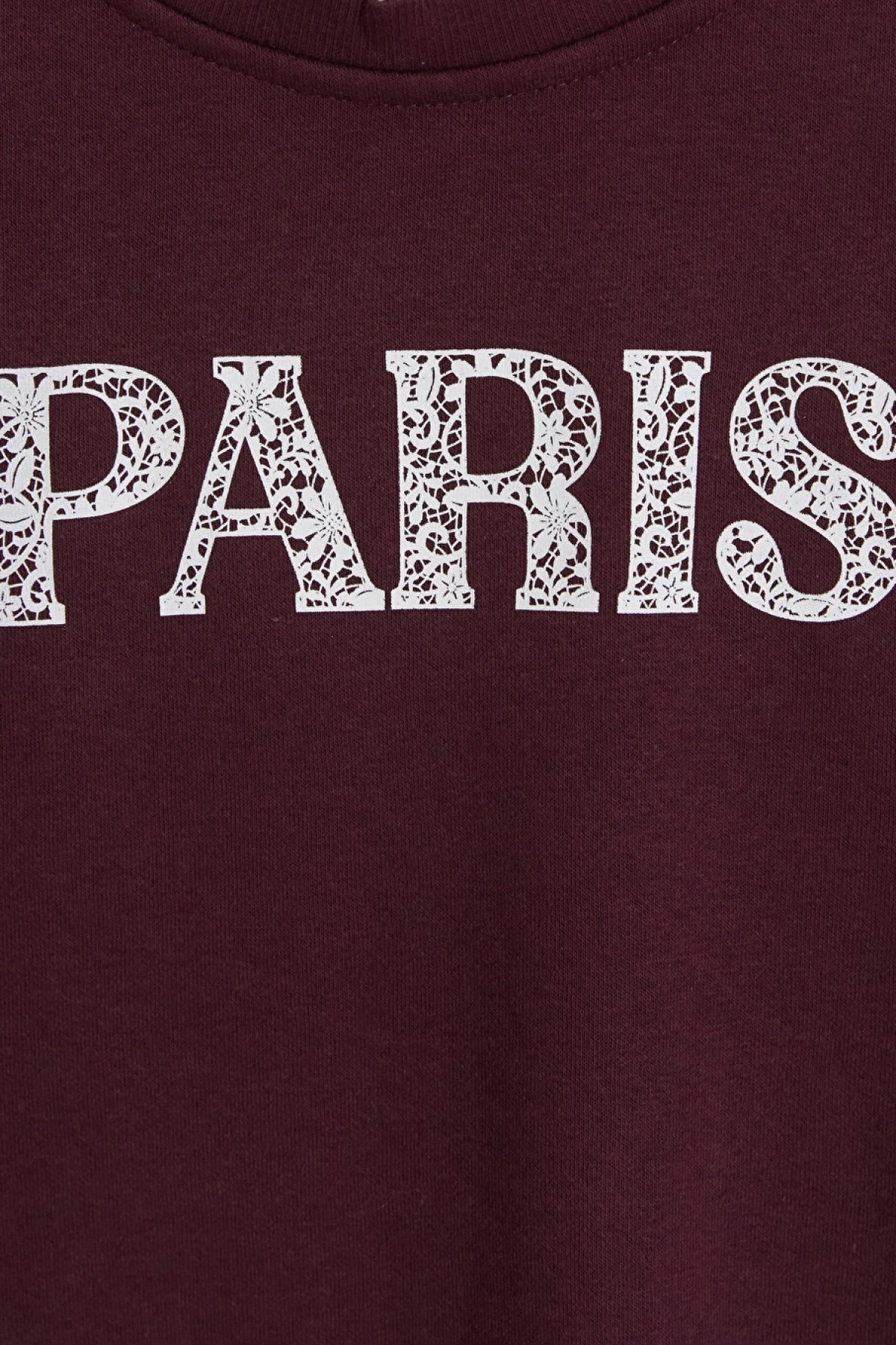 LCW Kids Mürdüm Kalın Paris Baskılı Kız Çocuk Sweatshirt