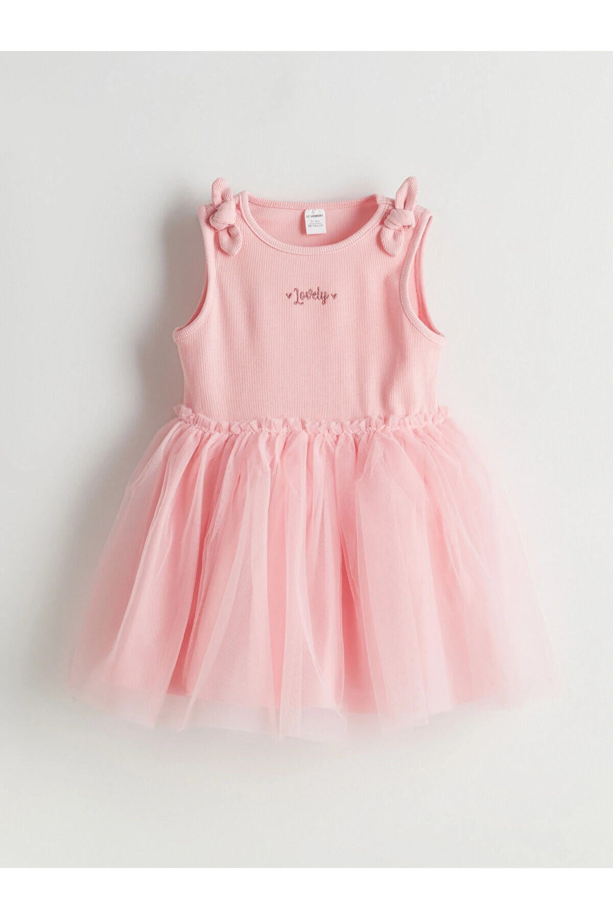 LCW Kids Pembe Nakışlı Kız Çocuk Kaşkorse Elbise