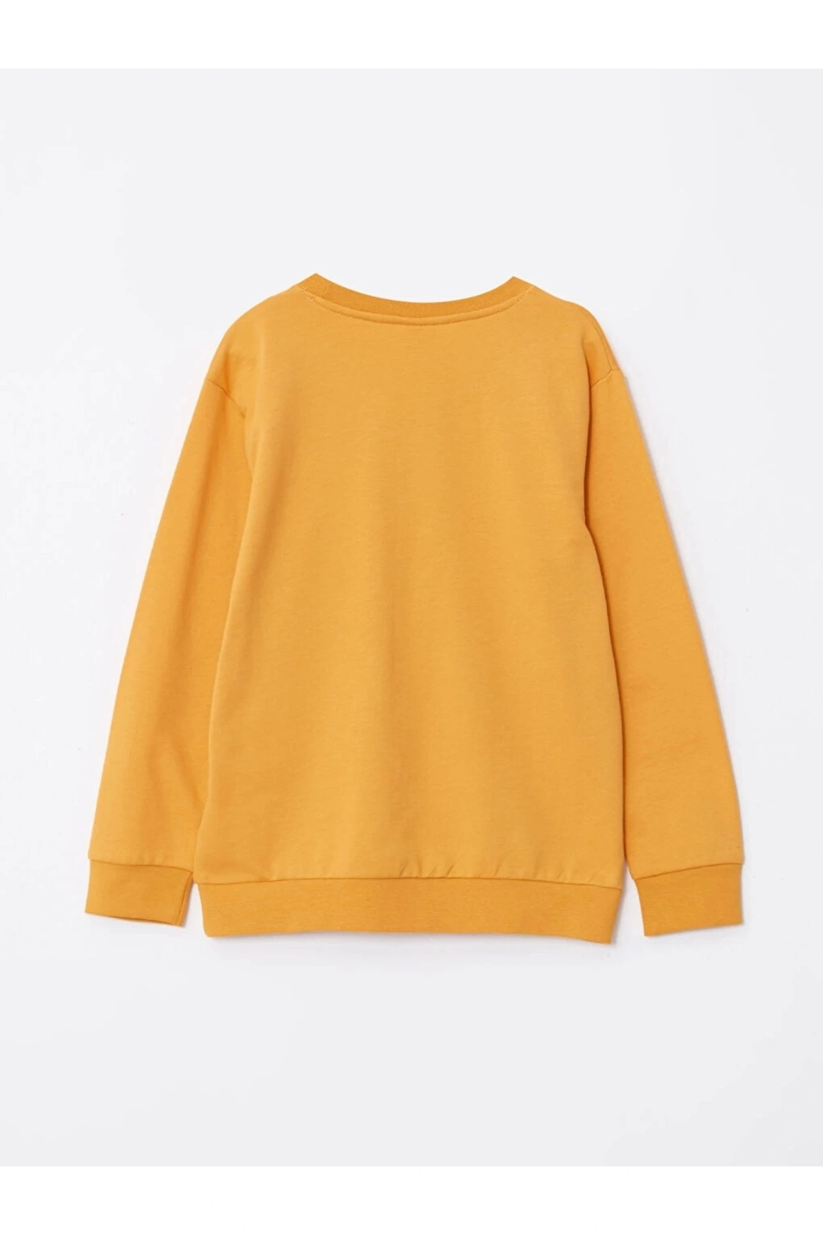 LCW Kids Sarı Bisiklet Yaka Baskılı Uzun Kollu Erkek Çocuk Sweatshirt