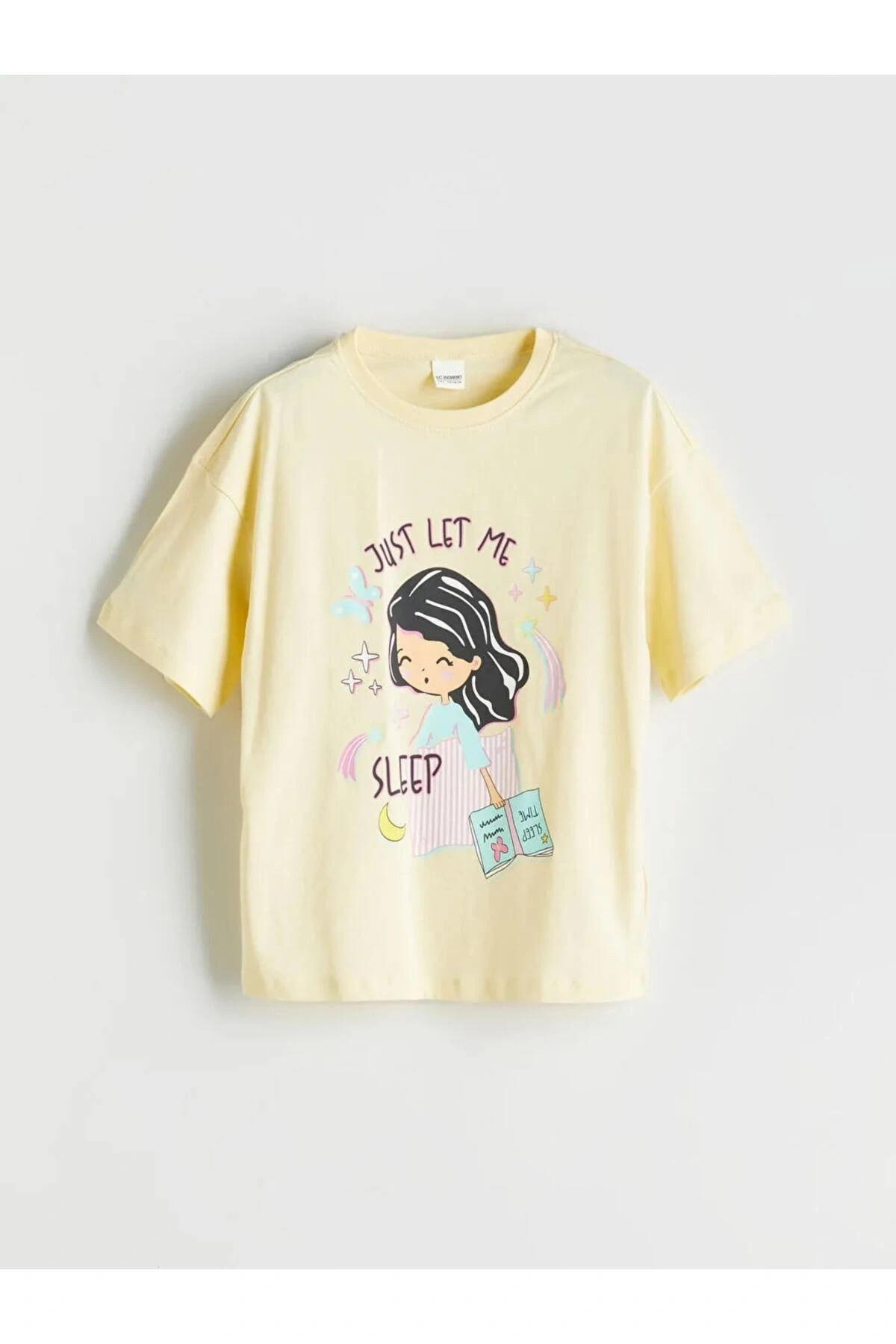 LCW Kids Sari Bisiklet Yaka Kız Çocuk Pijama Takımı