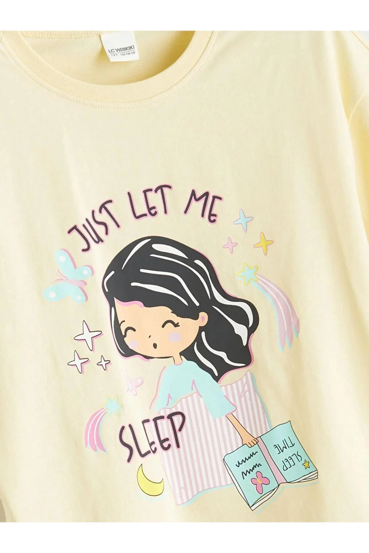 LCW Kids Sari Bisiklet Yaka Kız Çocuk Pijama Takımı