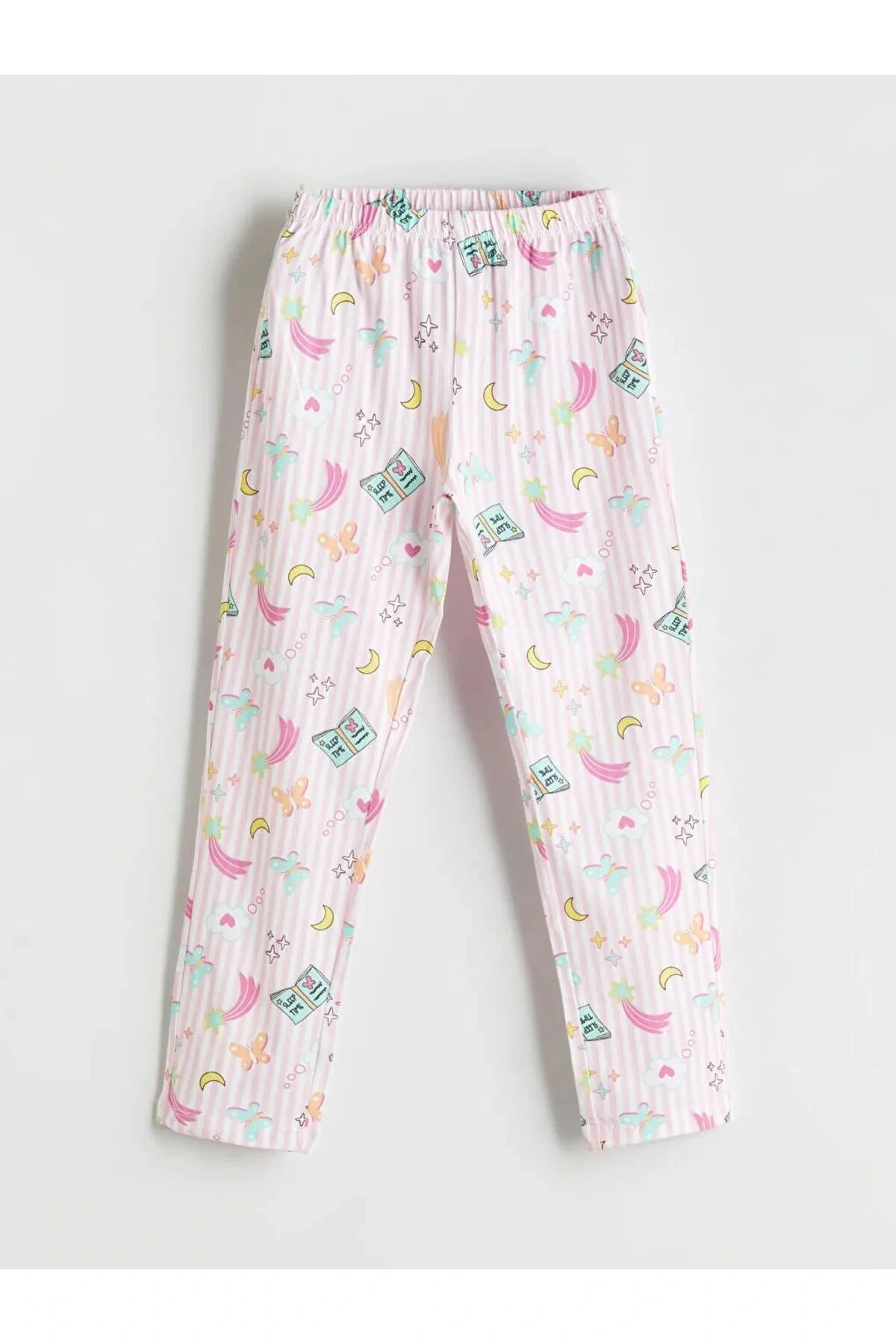 LCW Kids Sari Bisiklet Yaka Kız Çocuk Pijama Takımı