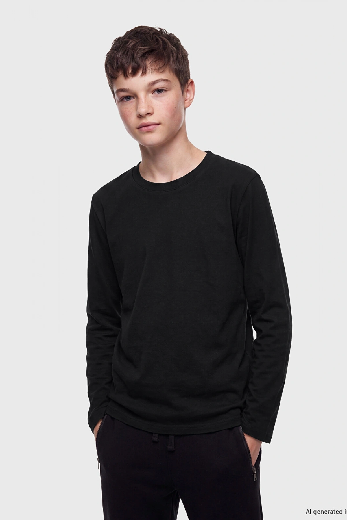 LCW Kids Siyah Basic Erkek Çocuk Tişört