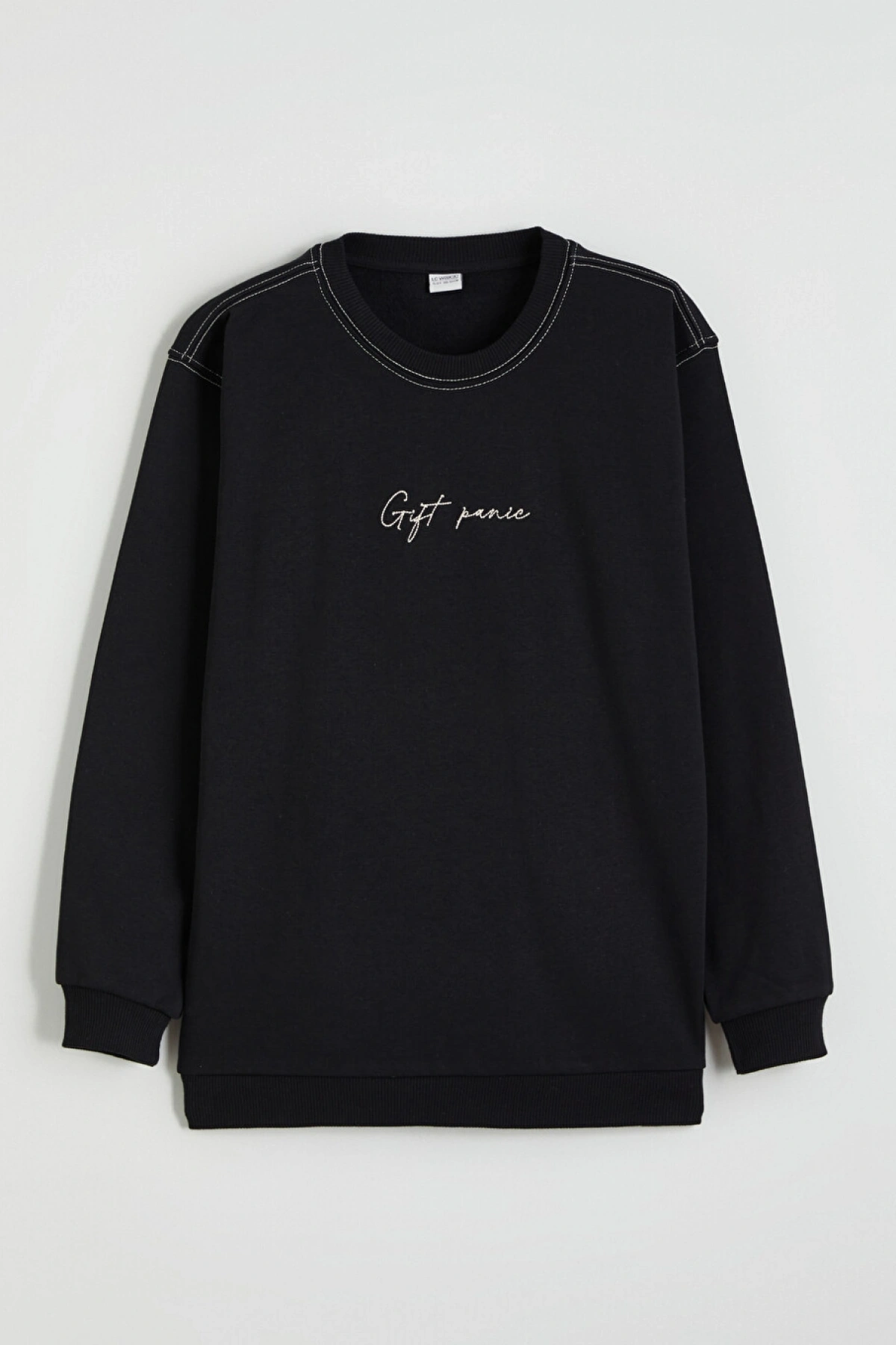LCW Kids Siyah Baskılı Erkek Çocuk Kalın Sweatshirt