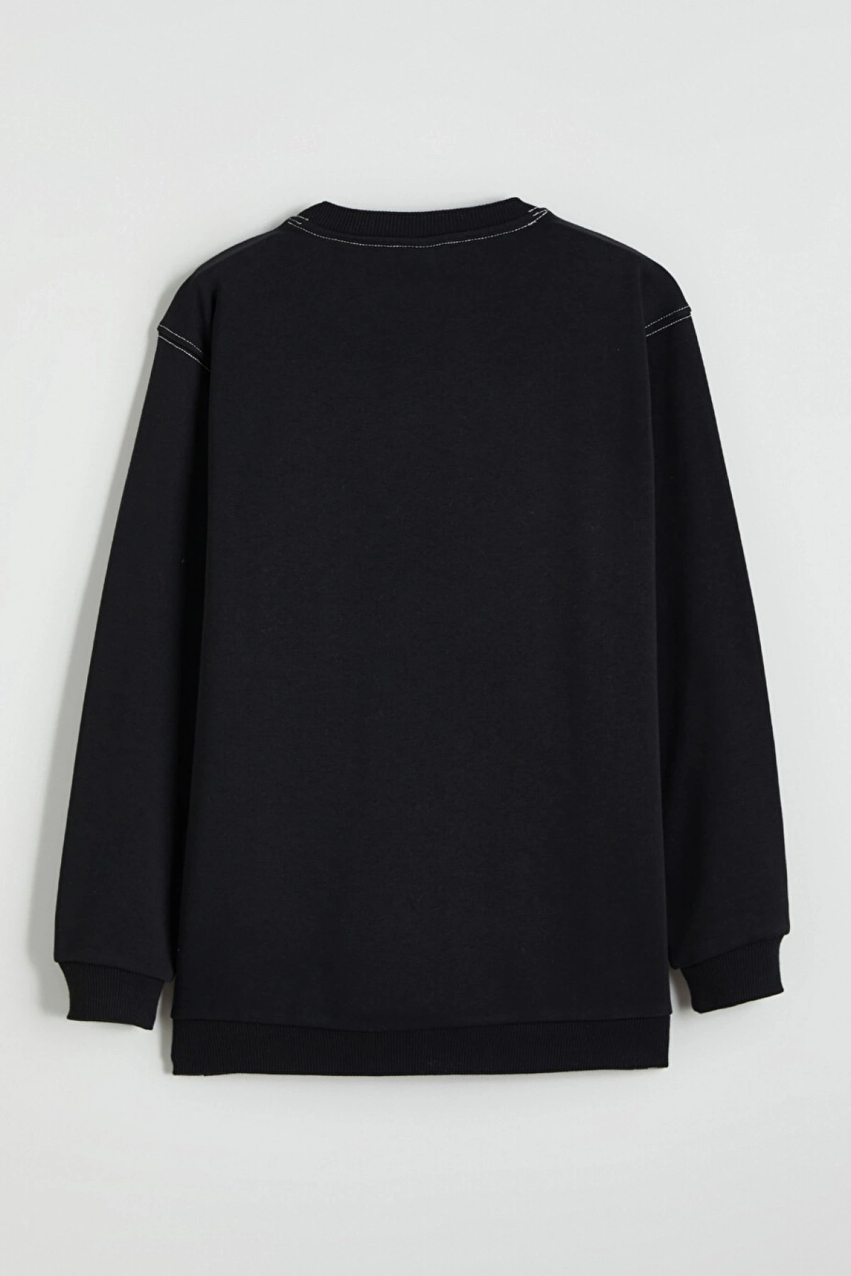 LCW Kids Siyah Baskılı Erkek Çocuk Kalın Sweatshirt