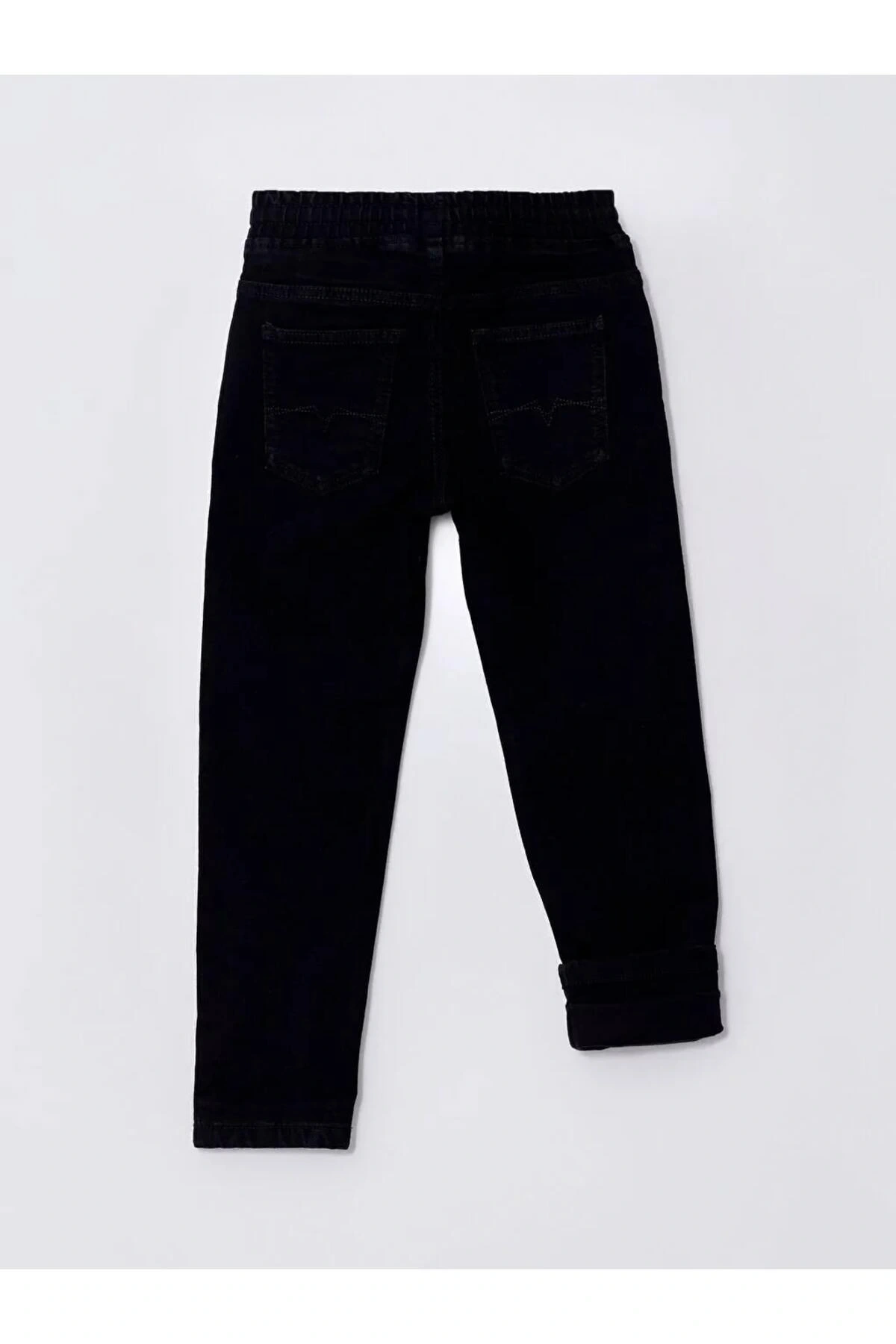 LCW Kids Siyah Beli Lastikli Basic Astarlı Erkek Çocuk Jean Pantolon