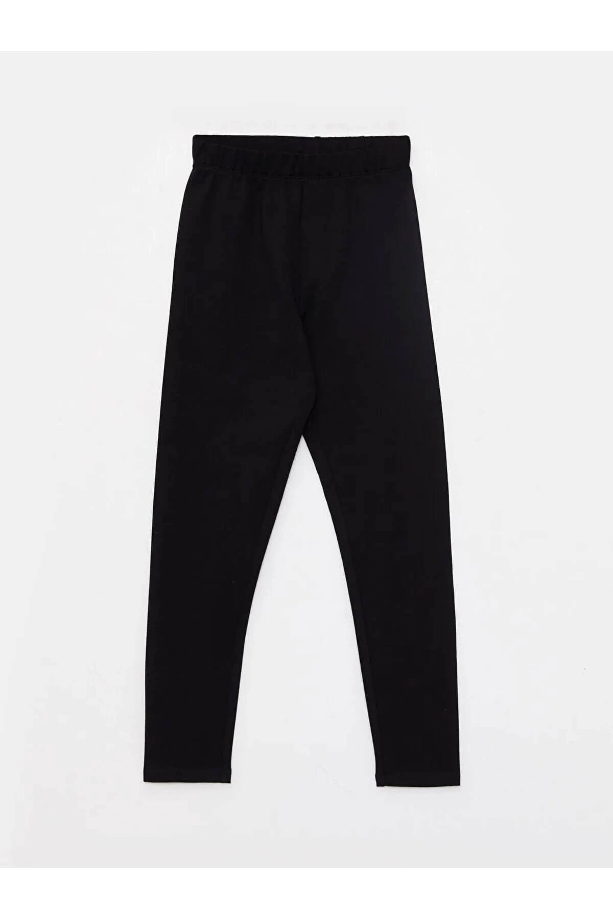 LCW Kids Siyah Beli Lastikli Basic Pamuklu Kız Çocuk Tayt