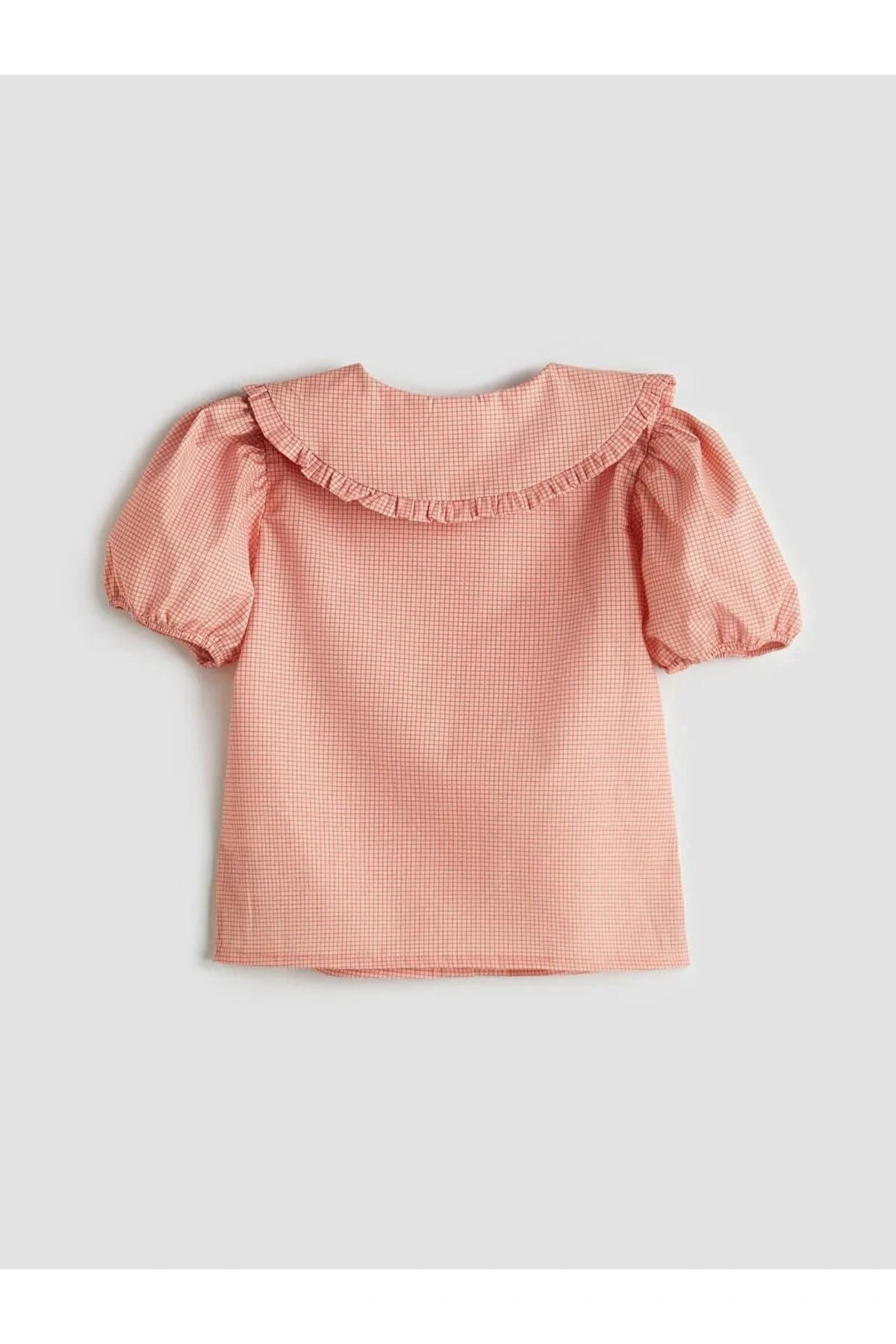LCW Kids Turuncu Bebe Yaka Çiçek Nakışlı Kız Çocuk Gömlek