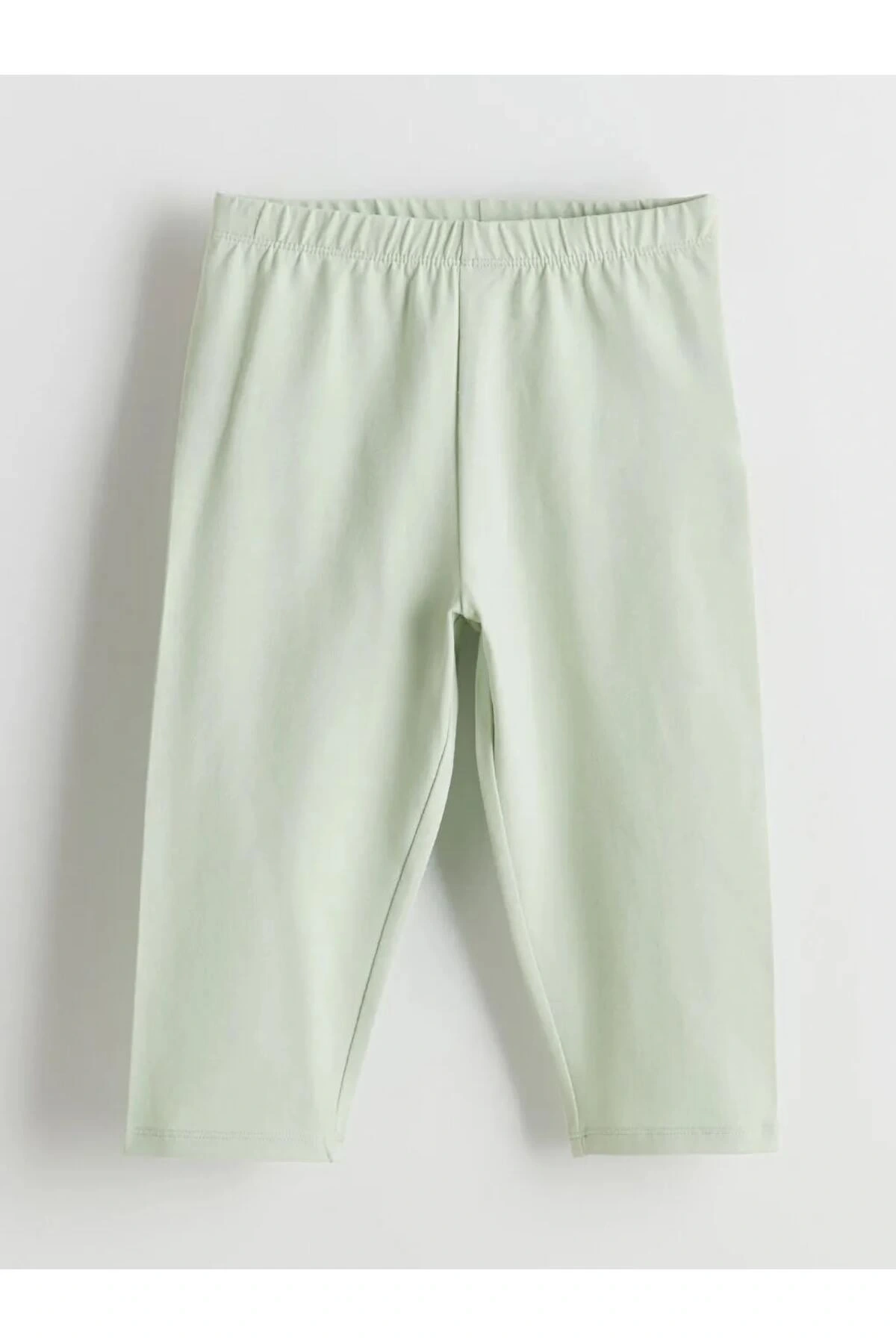 LCW Kids Yeşil Beli Lastikli 3/4 Boy Kız Çocuk Tayt