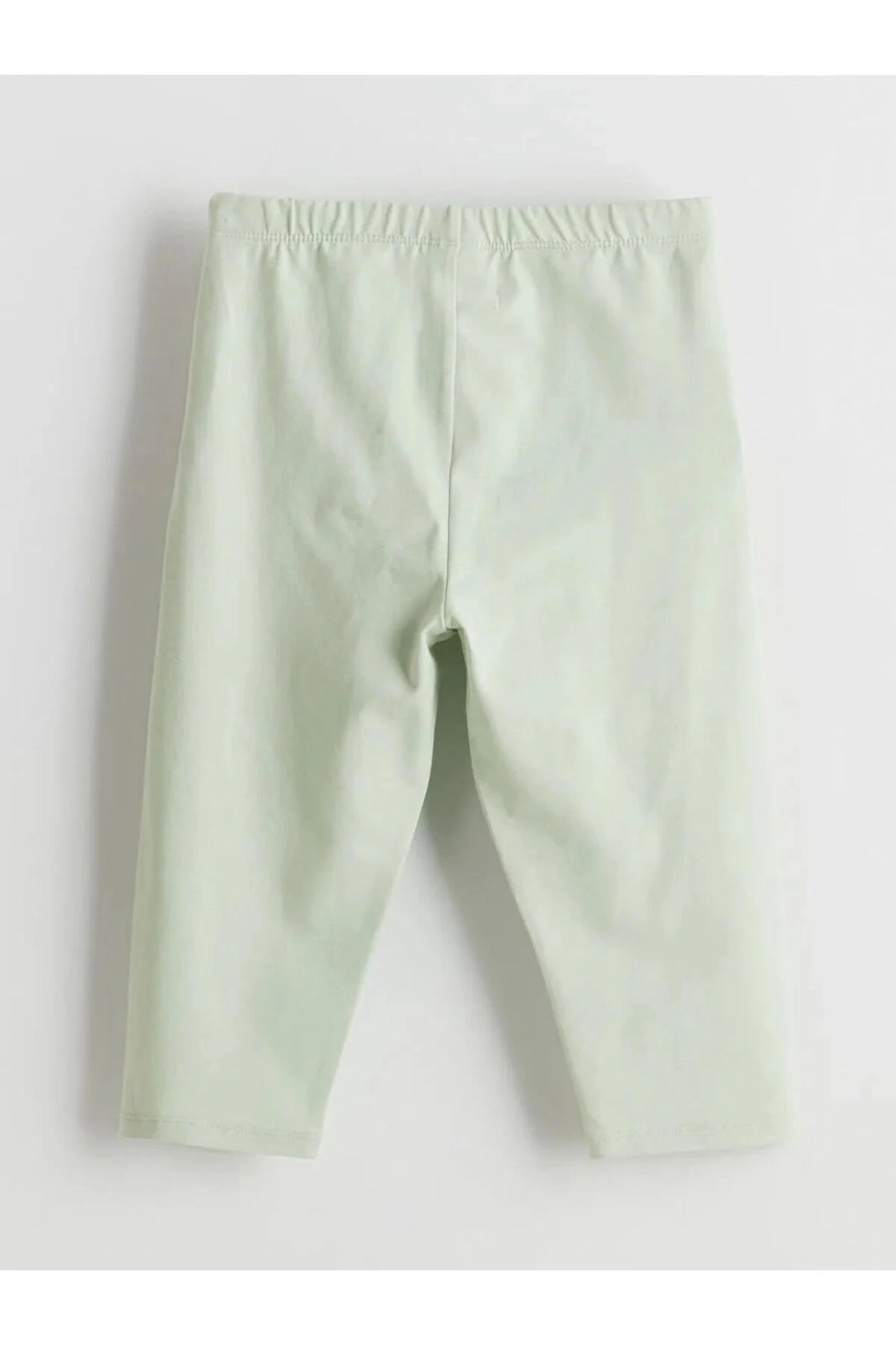 LCW Kids Yeşil Beli Lastikli 3/4 Boy Kız Çocuk Tayt