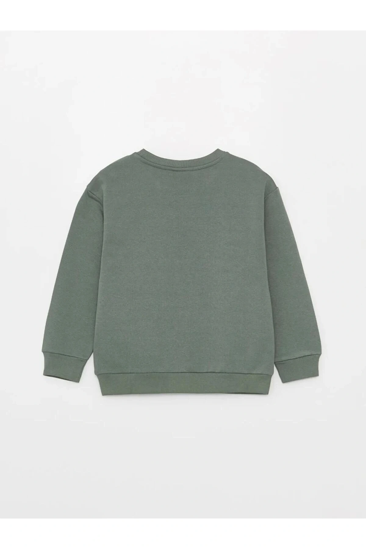 LCW Kids Yeşil Bisiklet Yaka Basic Uzun Kollu Kız Çocuk Sweatshirt