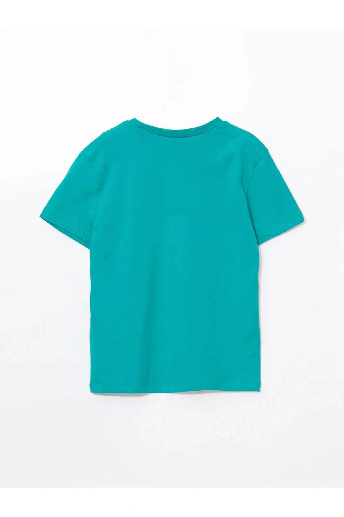 LCW Kids Yeşil Bisiklet Yaka Baskılı Erkek Çocuk Tişört