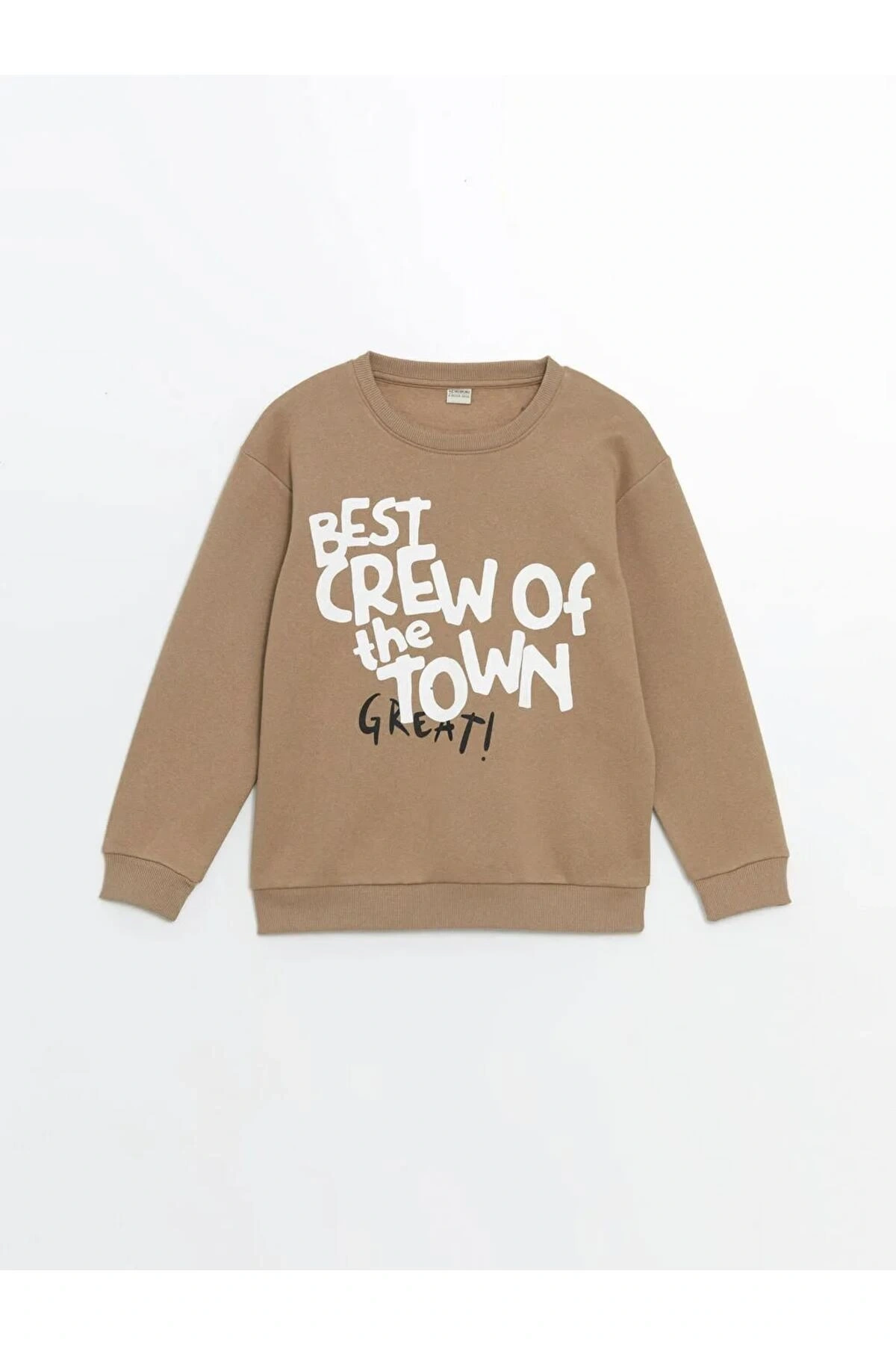 LCW KidsBej Bisiklet Yaka Erkek Çocuk Sweatshirt