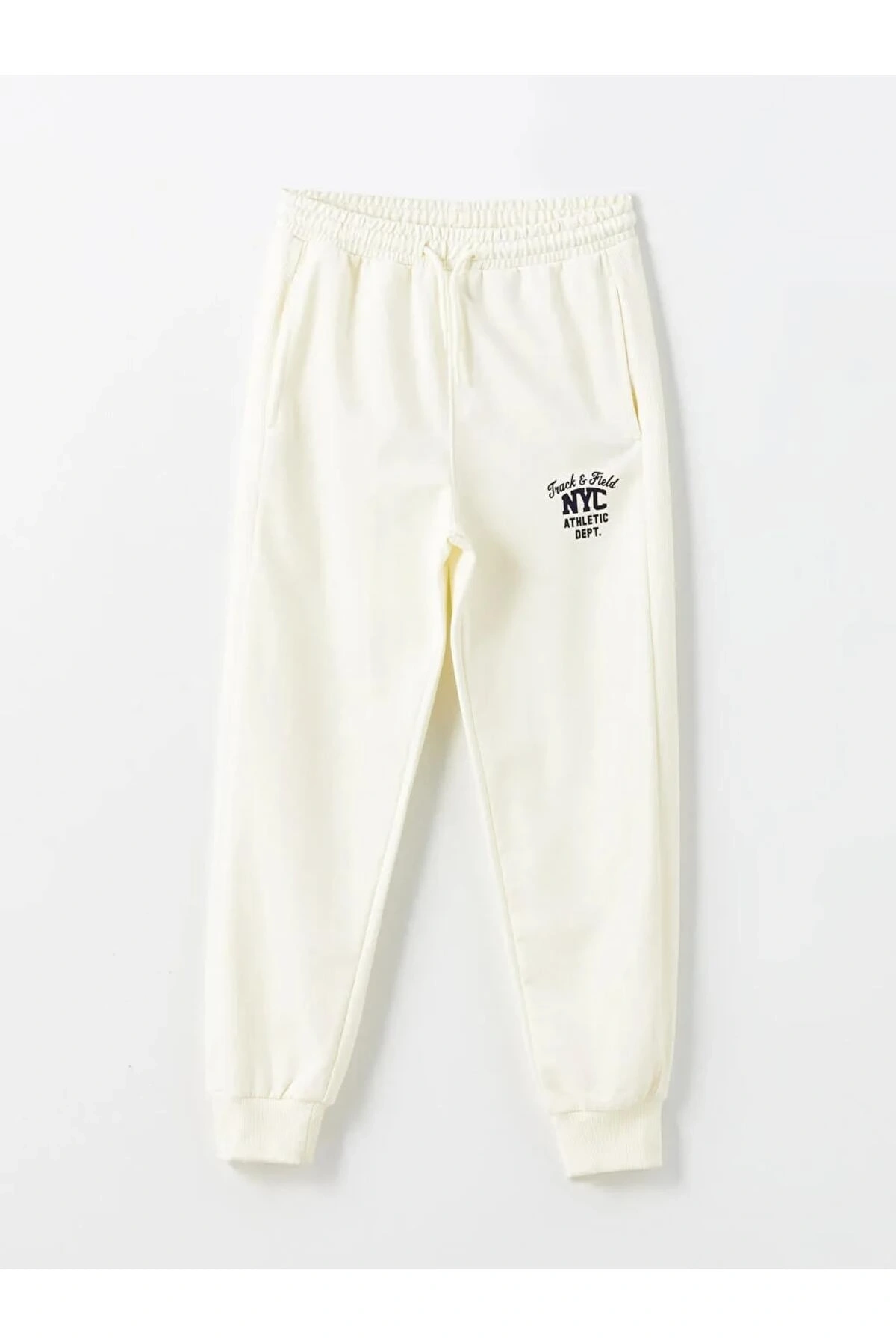 LCW KidsEkru Beli Lastikli Erkek Çocuk Jogger Eşofman Altı