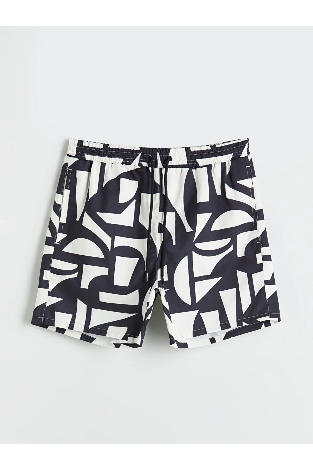 LCW SWIMWEAR Siyah Kısa Boy Desenli Erkek Deniz Şortu