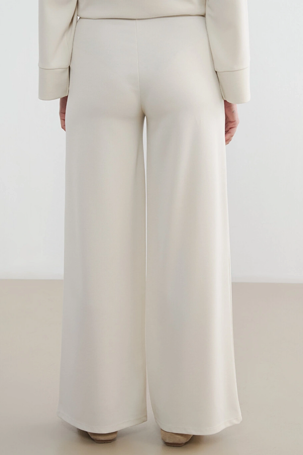 LCW Modest Bej Beli Lastikli Soft Touch Kadın Eşofman Altı