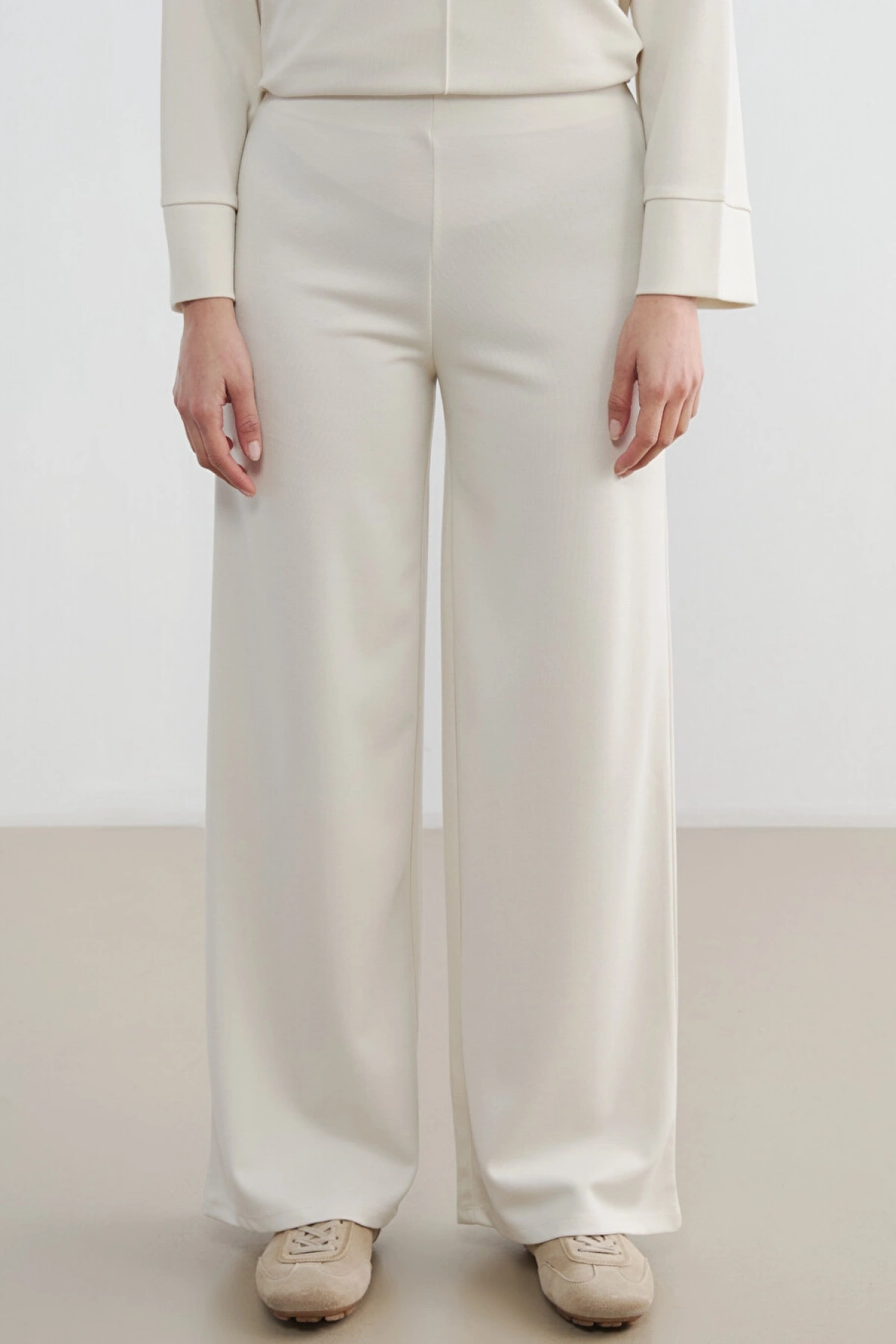 LCW Modest Bej Beli Lastikli Soft Touch Kadın Eşofman Altı