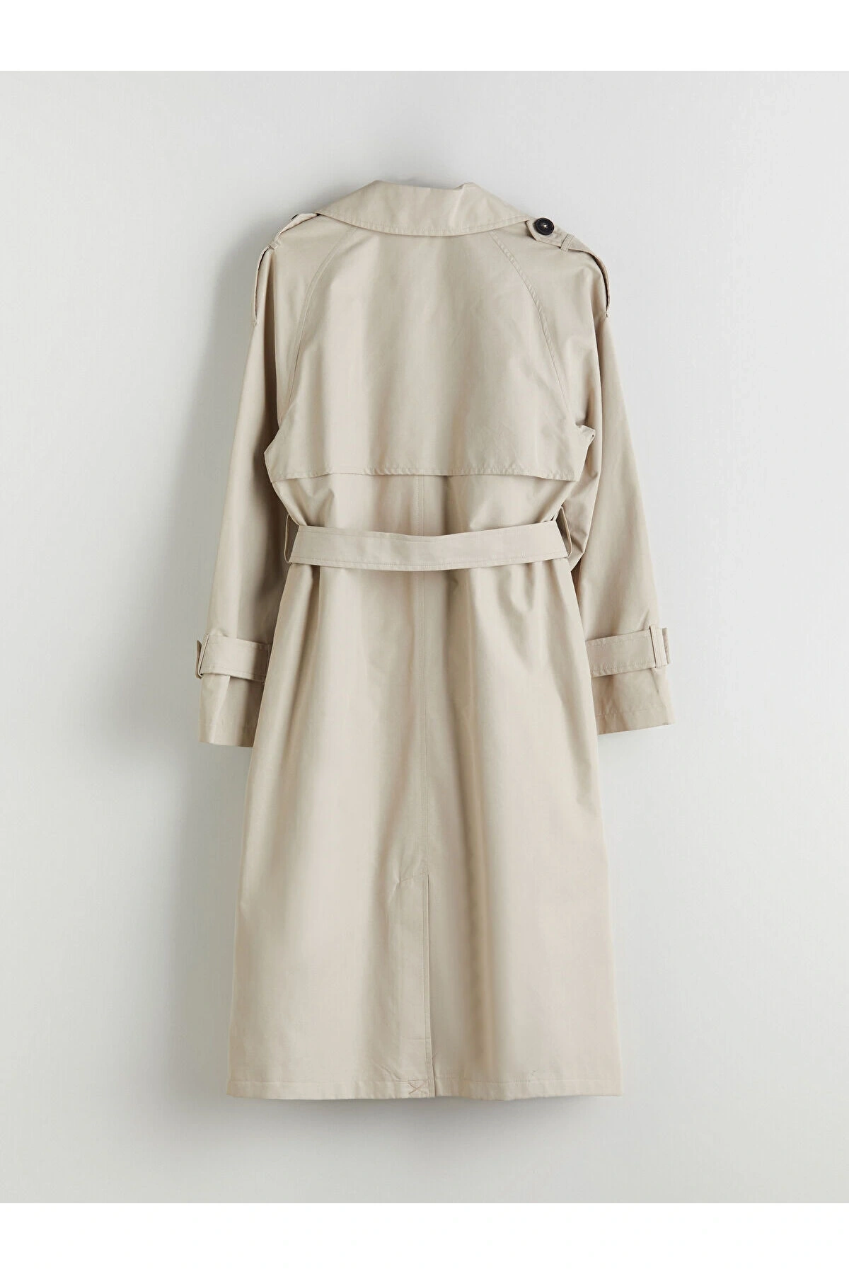 LCW Modest Bej Kruvaze Yaka Oversize Kadın Trençkot