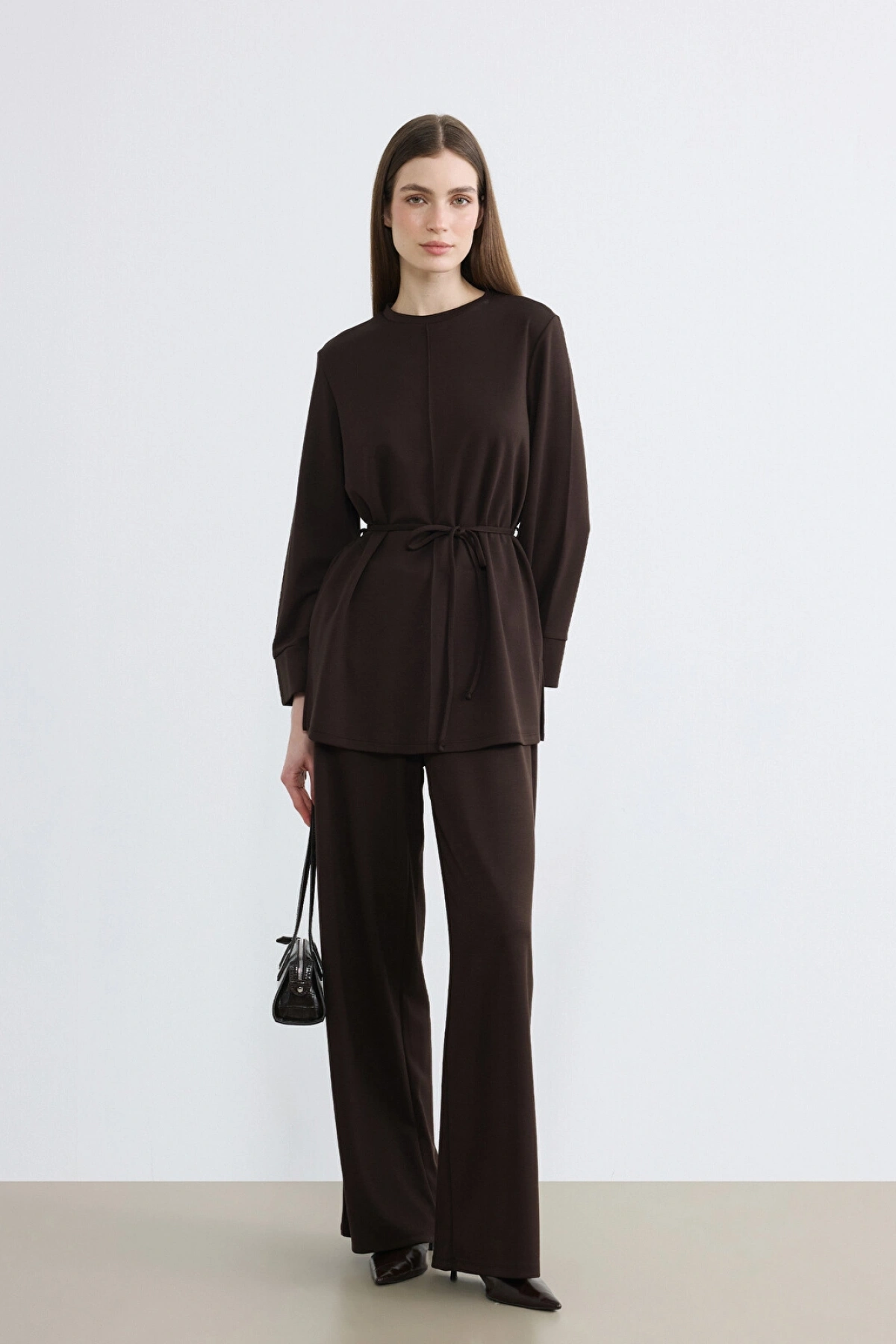 LCW Modest Kahverengi Beli Lastikli Soft Touch Kadın Eşofman Altı