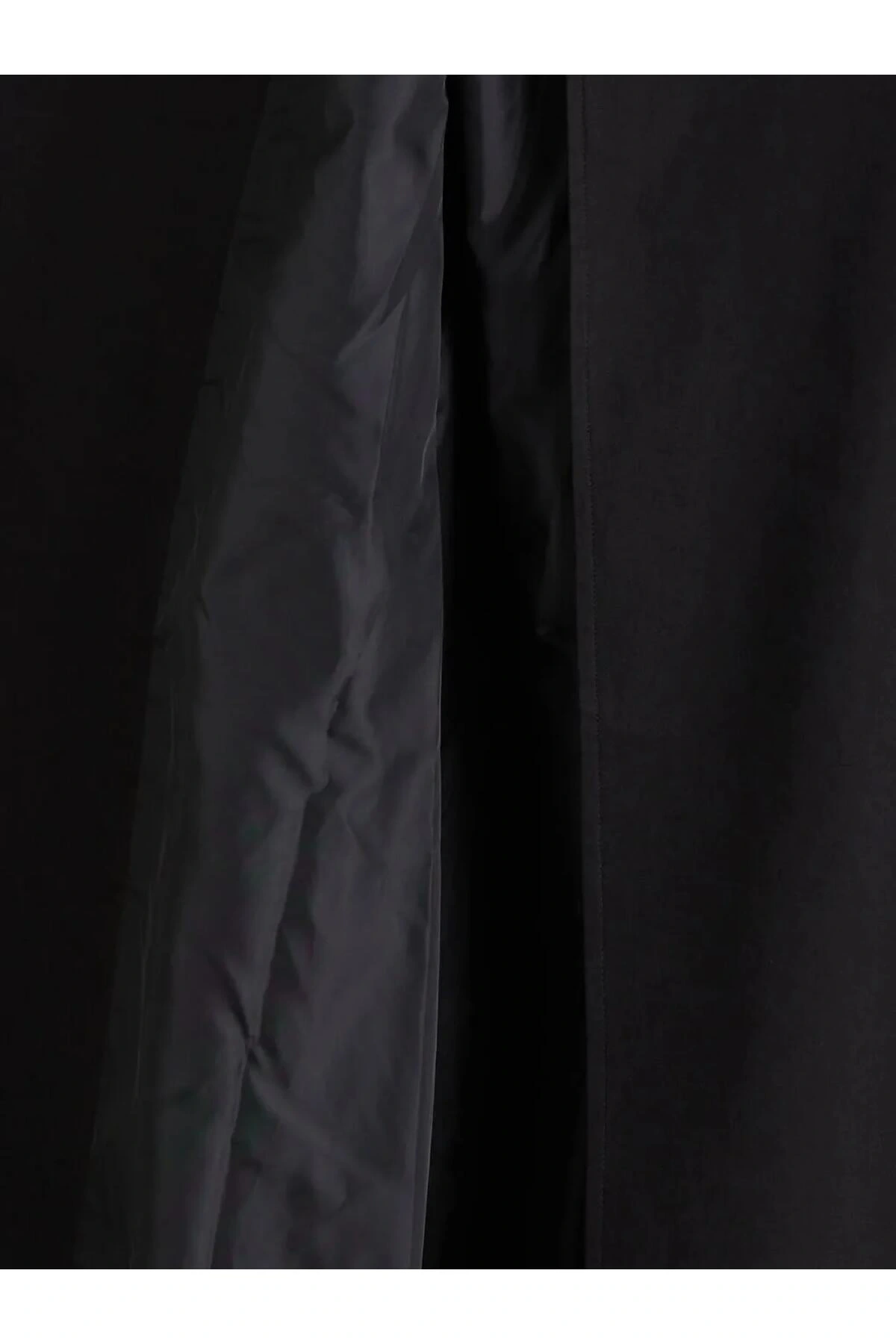 LCW Modest Siyah Kruvaze Yaka Oversize Kadın Trençkot