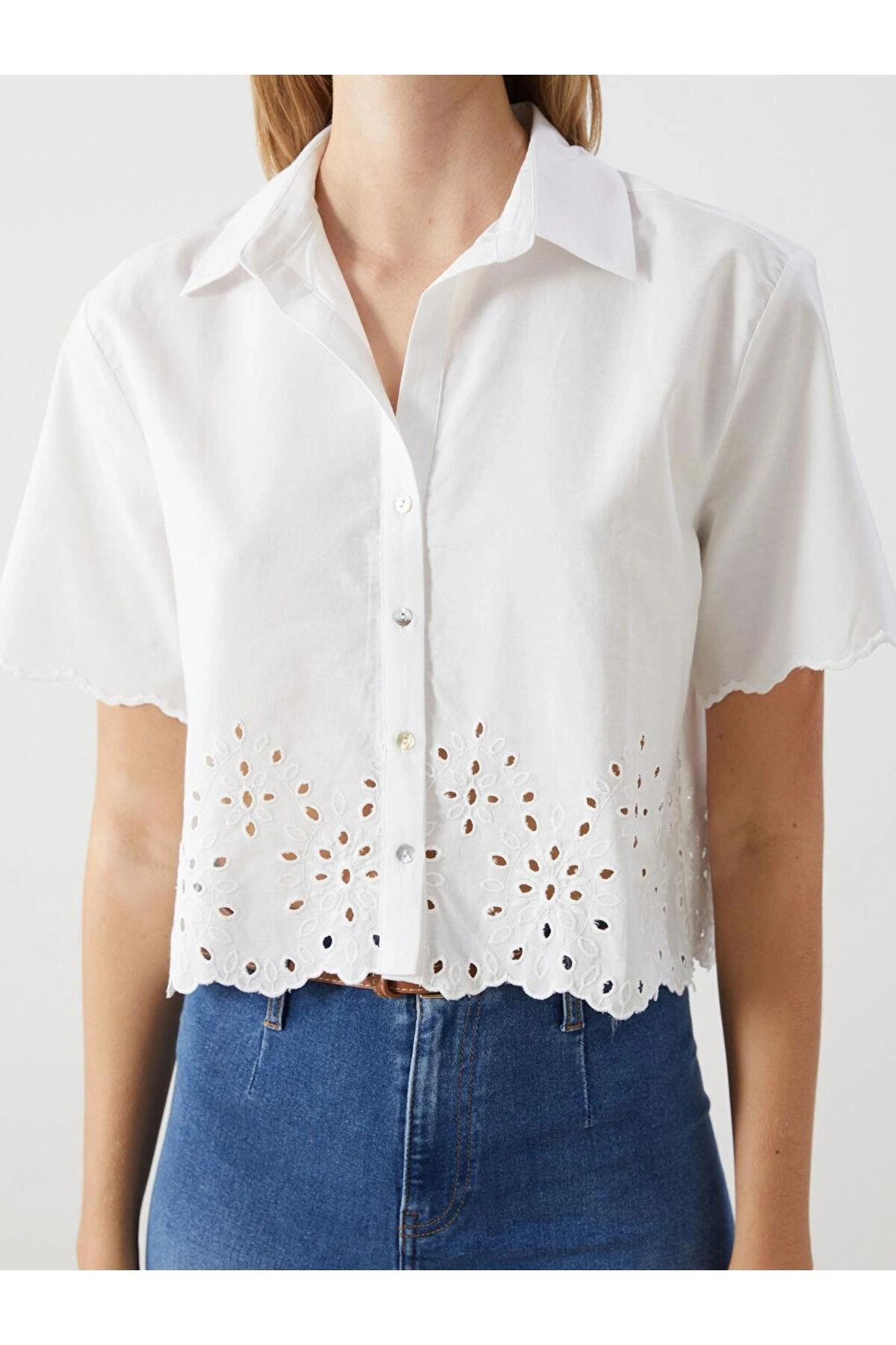 LCW Vision Ajurlu Poplin Kadın Gömlek