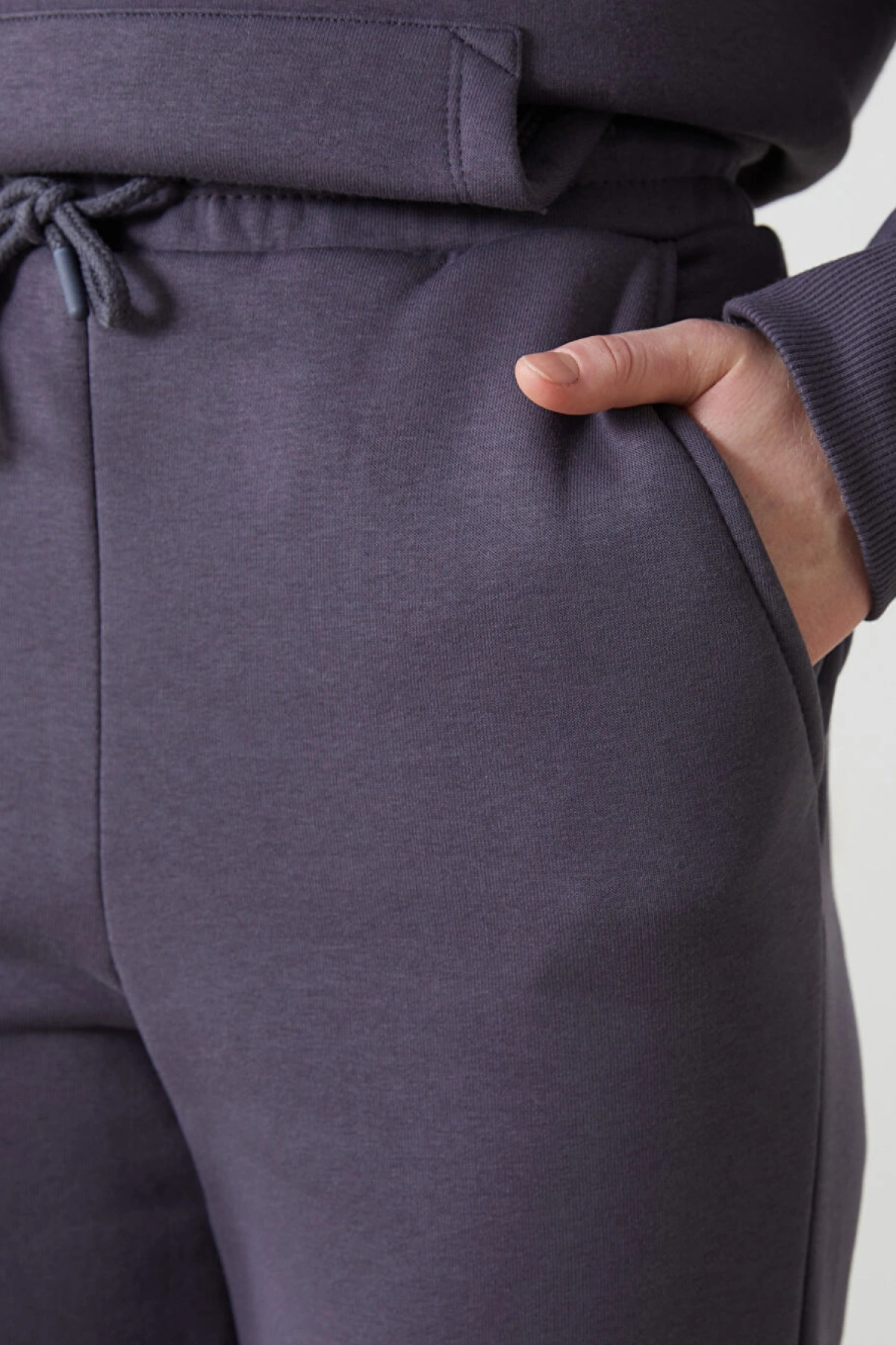 LCW Vision Antrasit Beli Lastikli Kadın Kalın Jogger Eşofman Altı