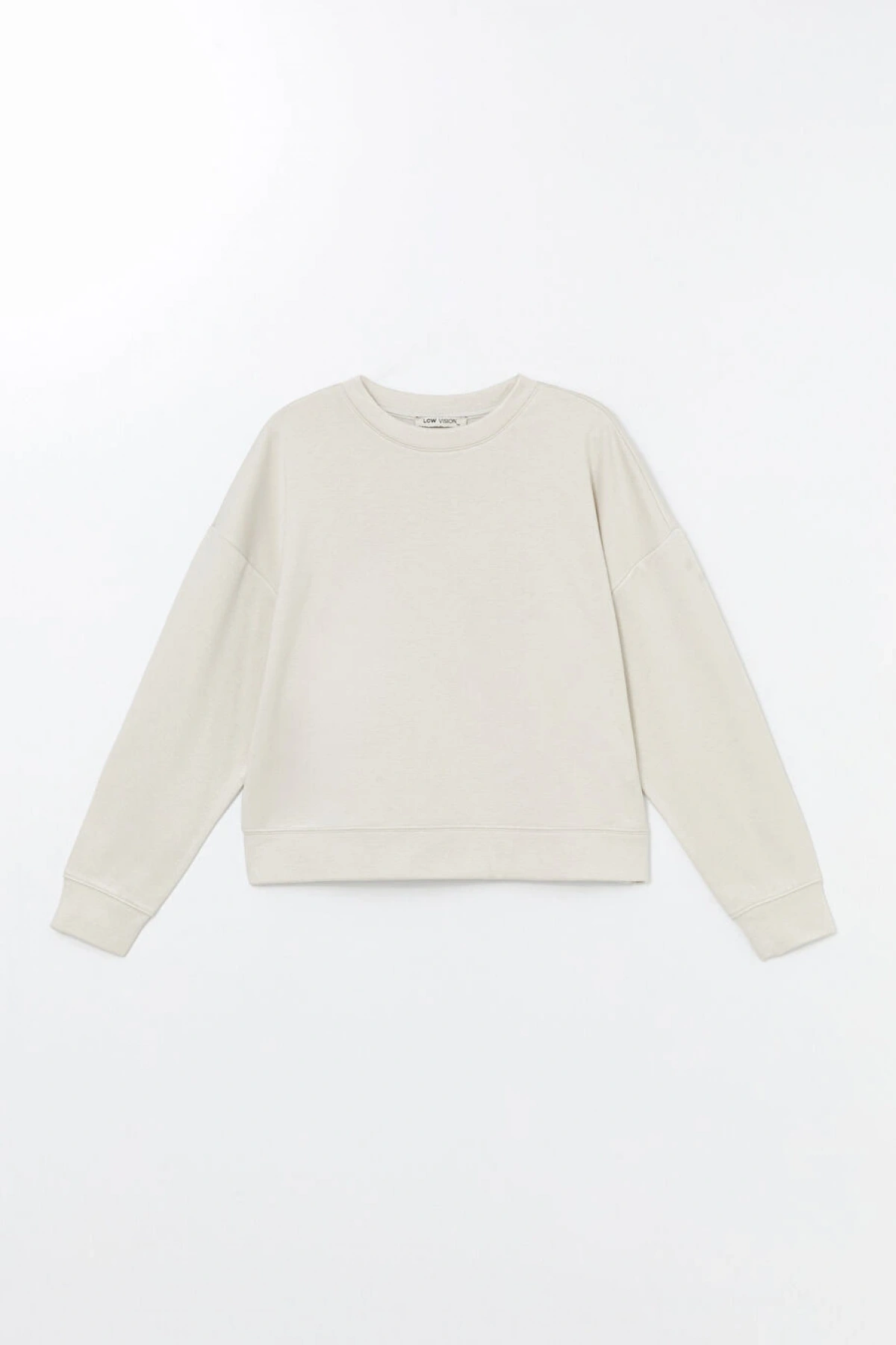 LCW Vision Bej Bisiklet Yaka Oversize Kadın Sweatshirt