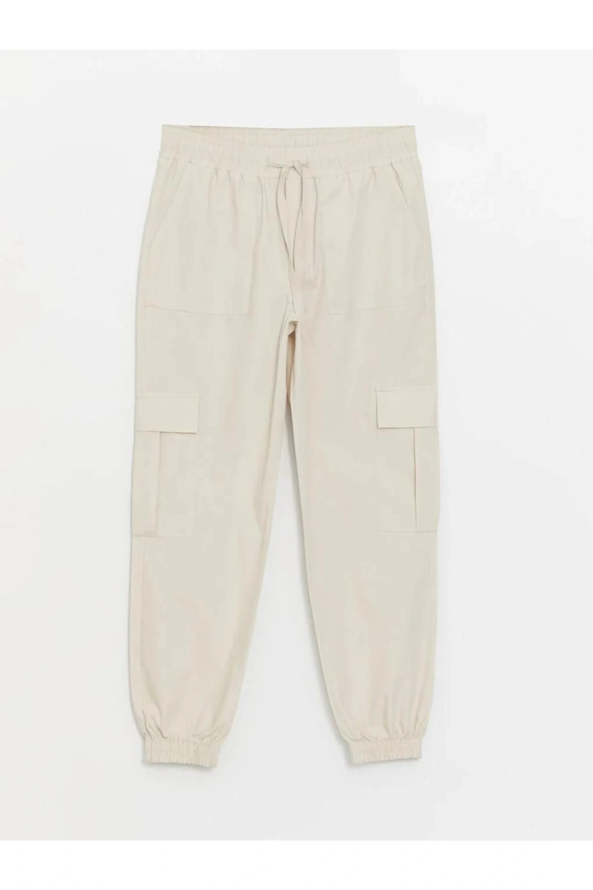 LCW Vision Bej Kadın Beli Lastikli Düz Jogger Pantolon