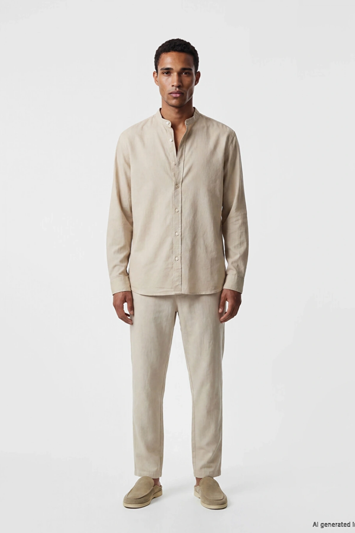 LCW Vision Bej Regular Fit Keten Karışımlı Erkek Gömlek