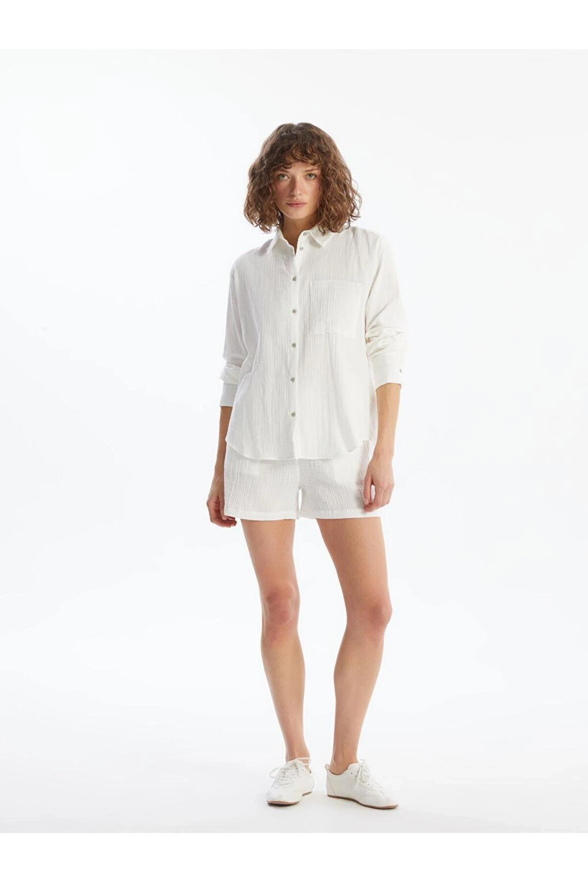 LCW Vision Beli Lastikli Dokulu Kadın Şort