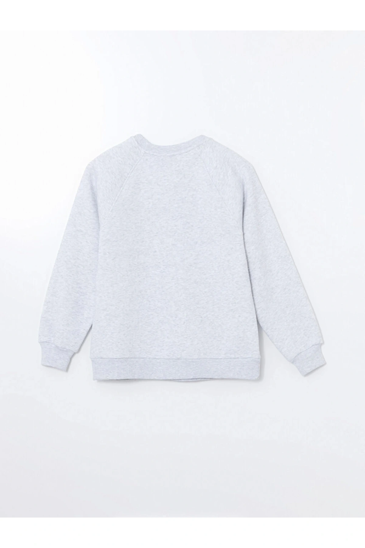 LCW Vision Beyaz Bisiklet Yaka Nakışlı Kadın Kalın Sweatshirt