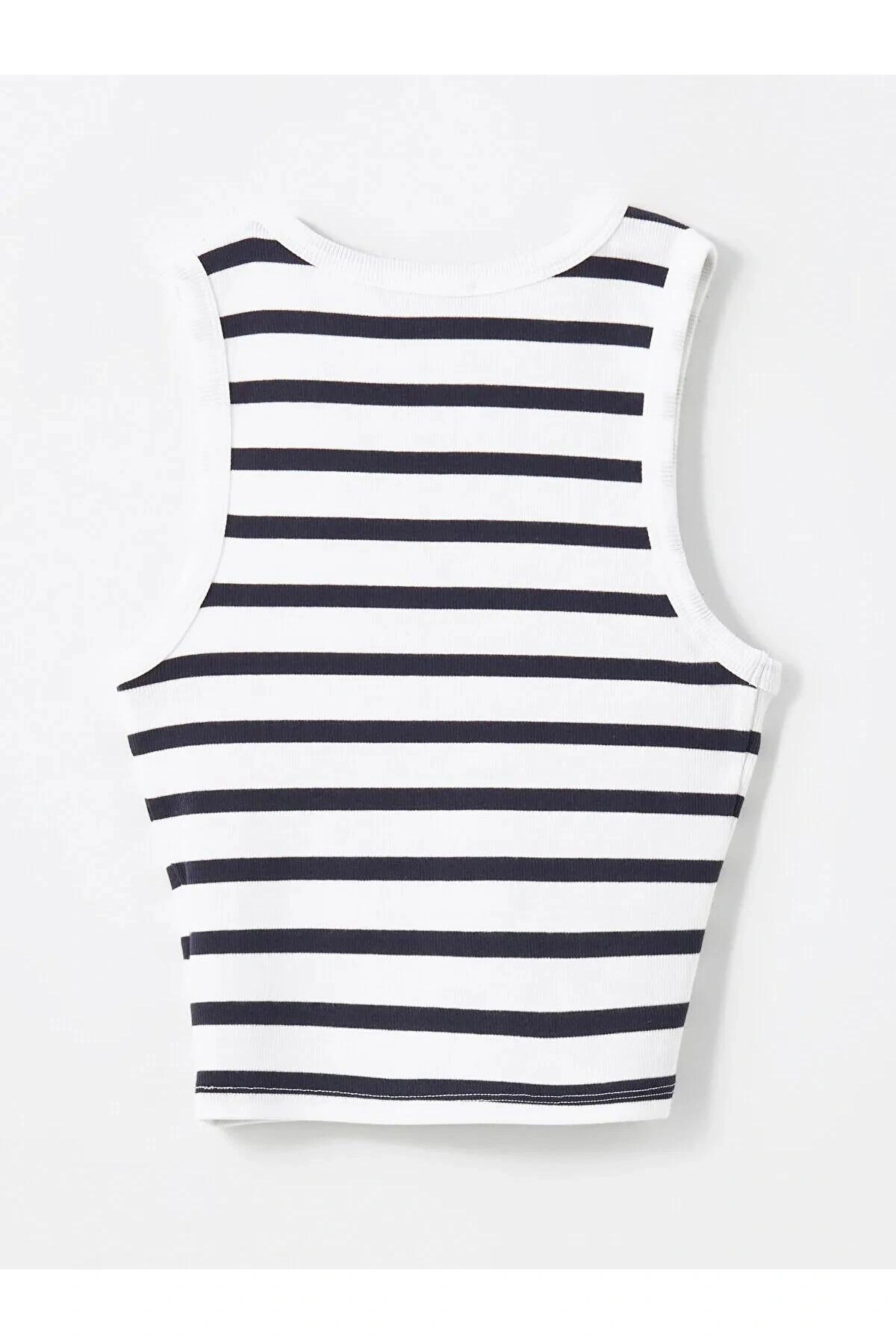 LCW Vision Bisiklet Yaka Çizgili Kadın Crop (S5)