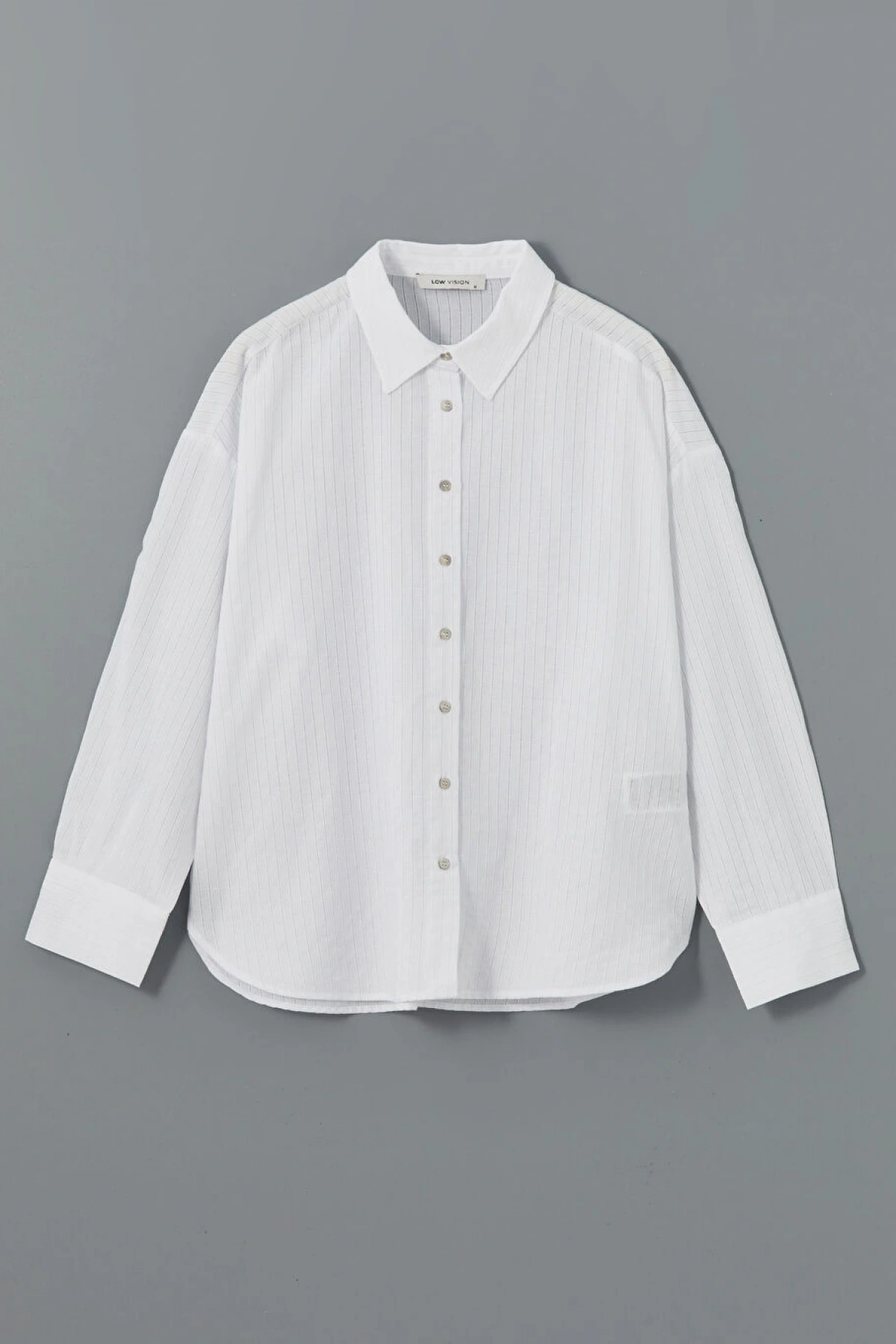 LCW Vision Ekru Çizgili Oversize Kadın Gömlek