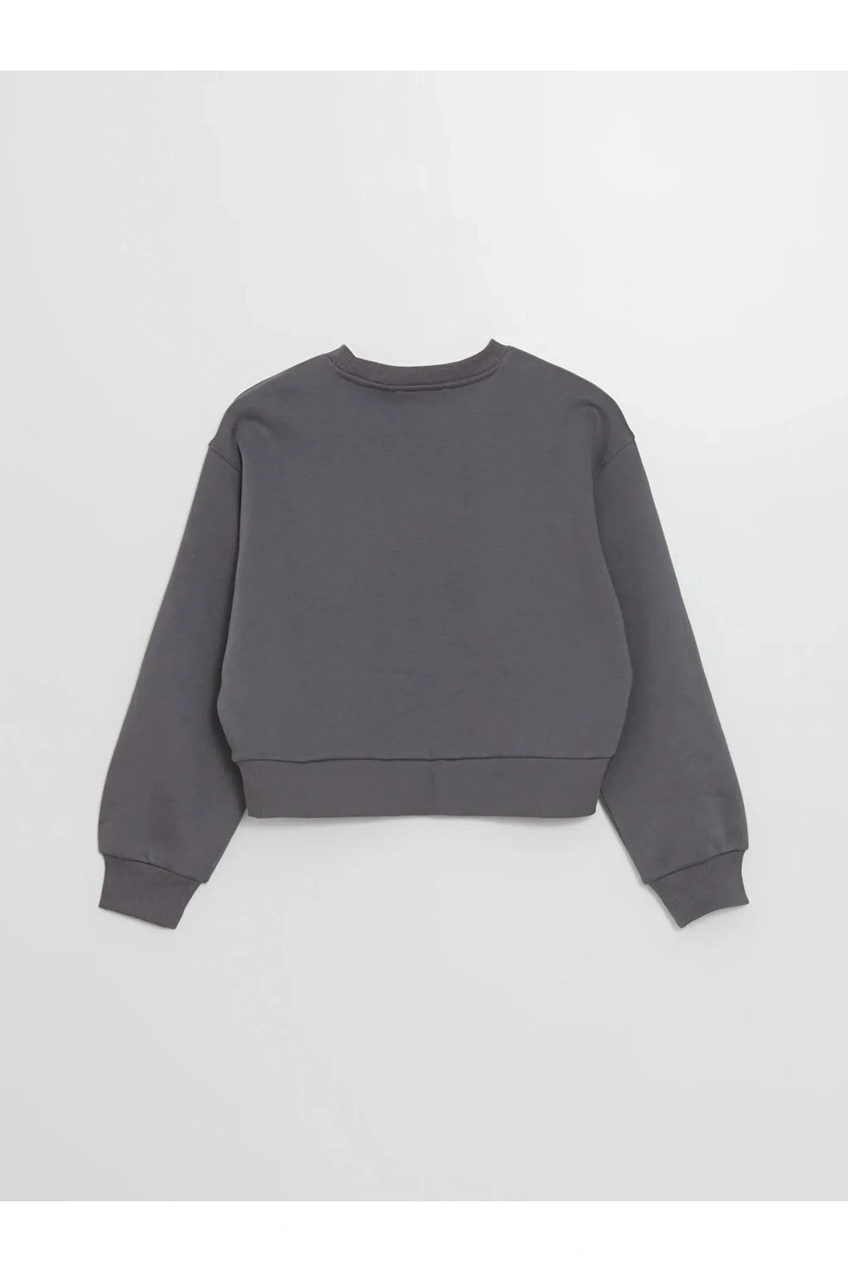 LCW Vision Gri Bisiklet Yaka Baskılı Oversize Kadın Kalın Sweatshirt İMREX GLOBAL