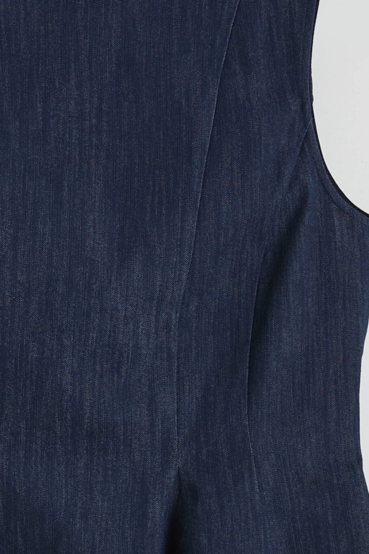 LCW Vision Indigo Bisiklet Yaka Peplum Jean Bluz