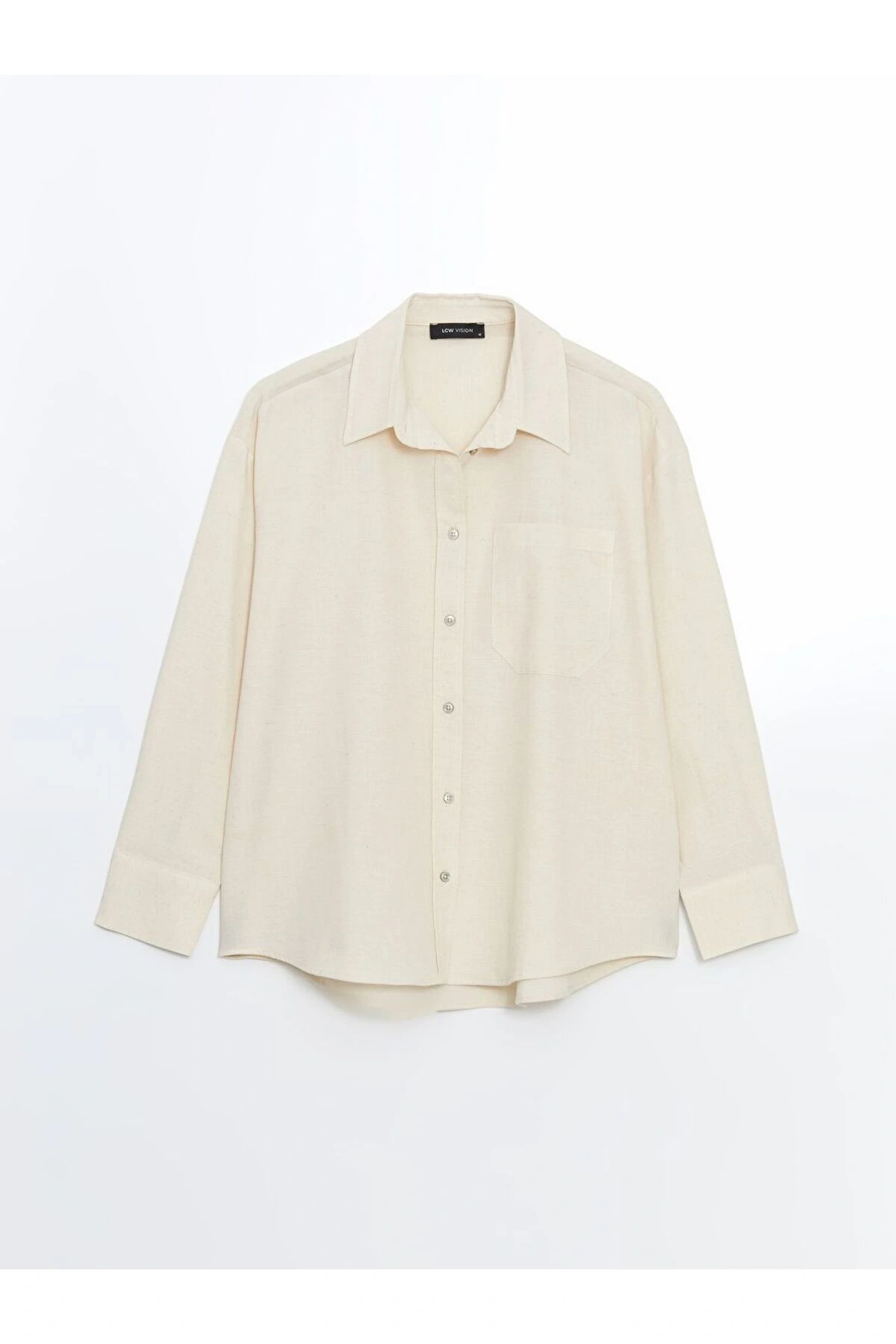 LCW Vision Oversize Keten Karışımlı Kadın Gömlek