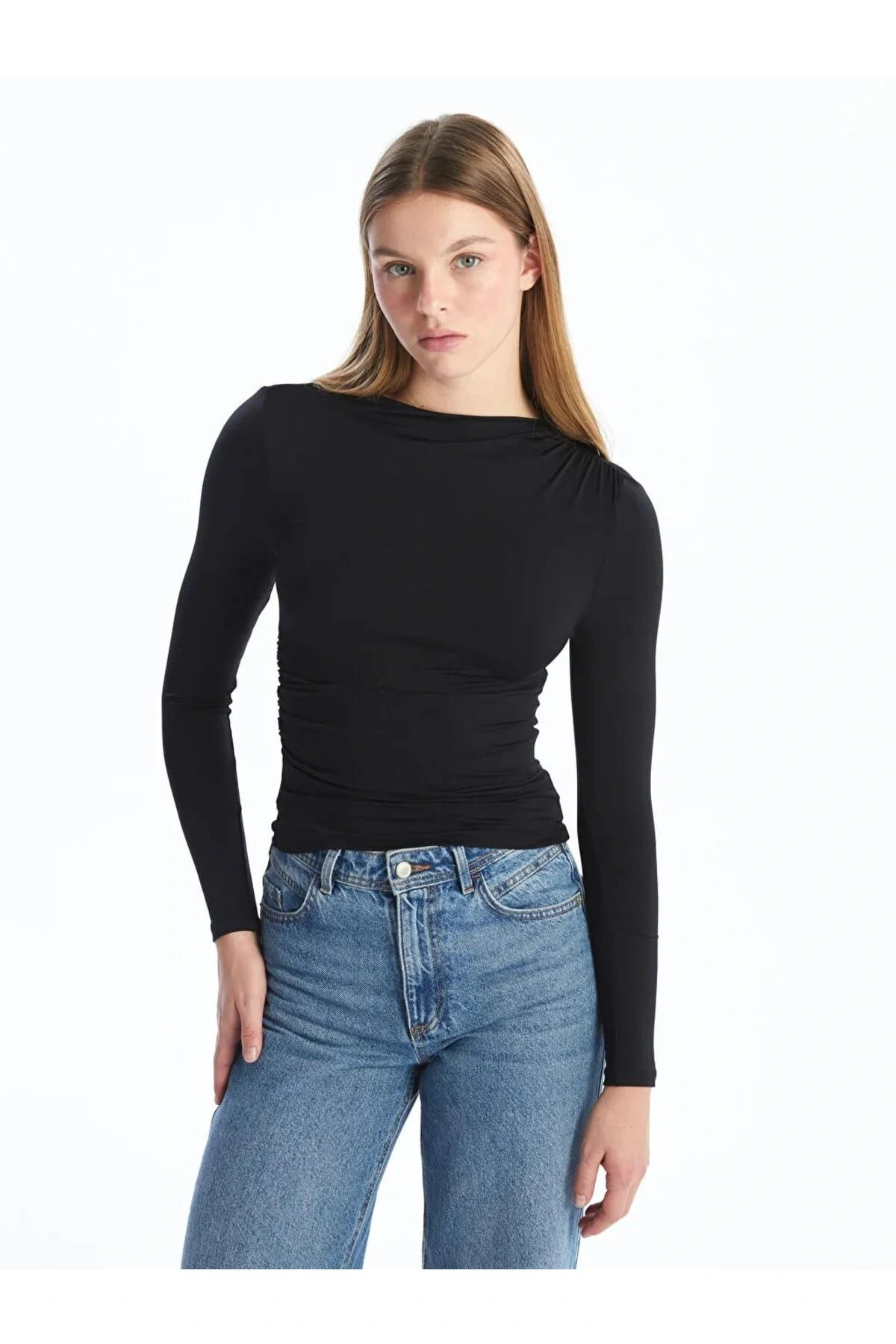 LCW Vision Siyah Dik Yaka Kadın Body