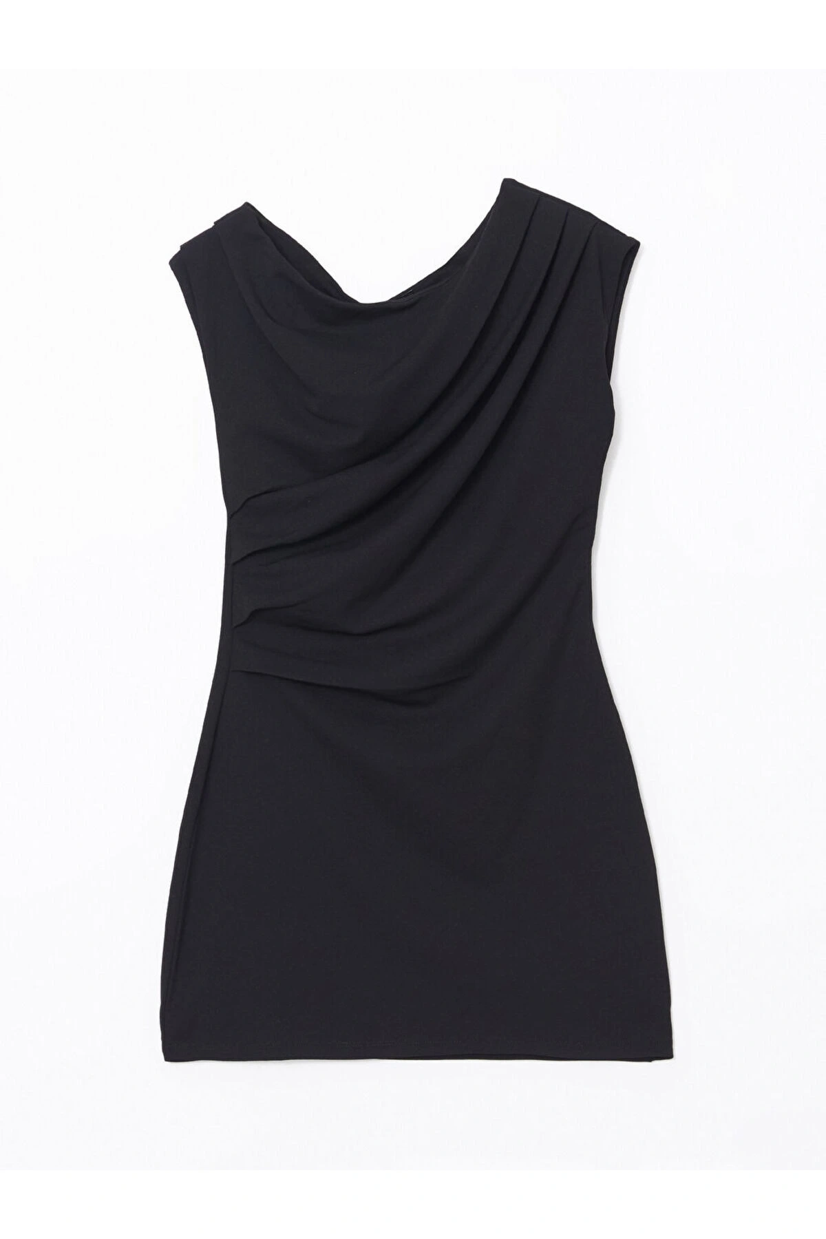 LCW Vision Siyah Kayık Yaka Kadın Elbise