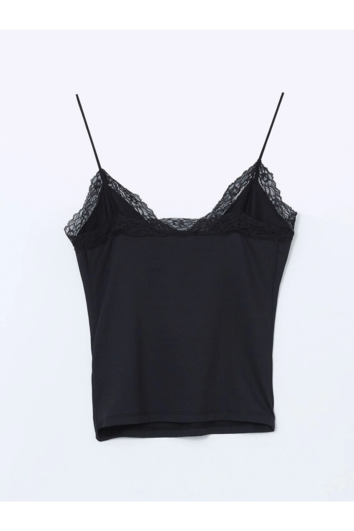 LCW Vision V Yaka Dantel Detaylı Crop Kadın Bluz