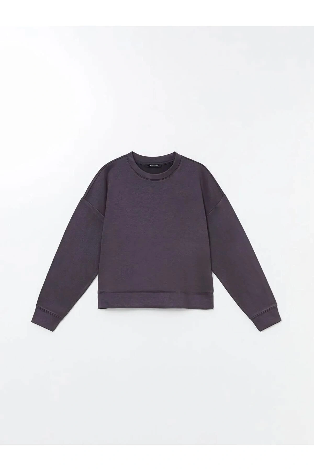 LCW VisionAntrasit Bisiklet Yaka Oversize Kadın Sweatshirt
