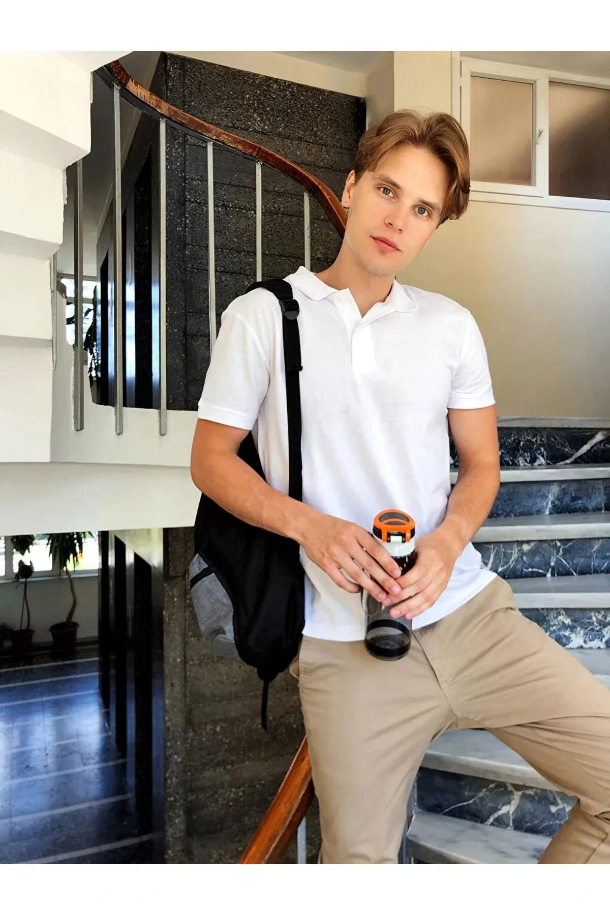 LCWAIKIKI Basic Beyaz Polo Yaka Kısa Kollu Basic Pike Tişört