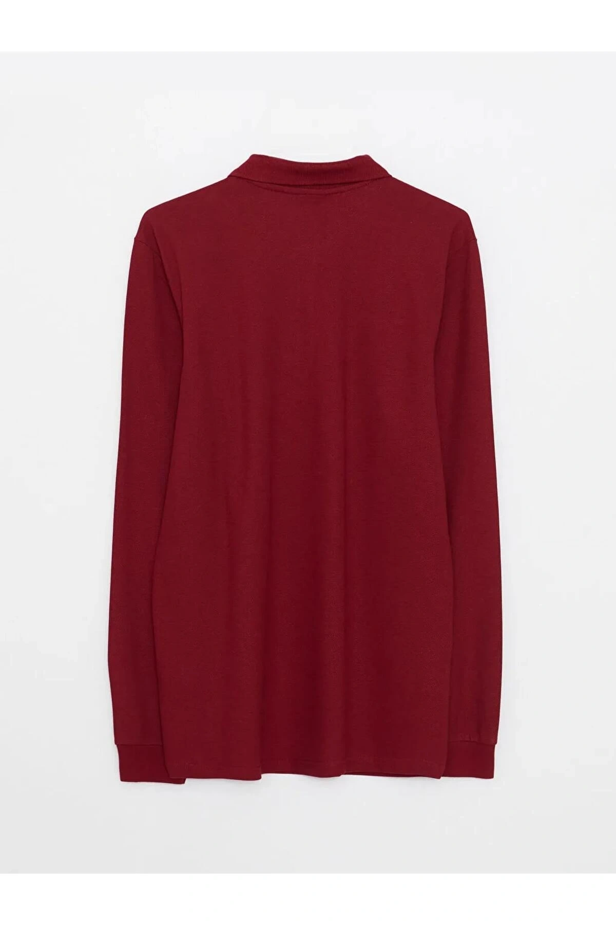 LCWAIKIKI Basic Bordo Polo Yaka Uzun Kollu Pike Erkek Tişört